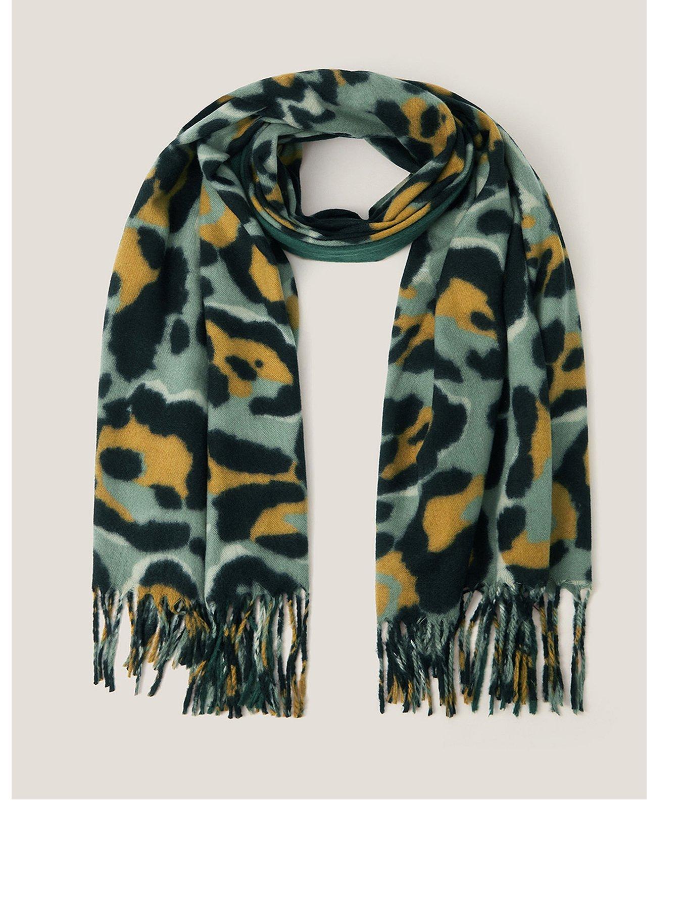 monsoon-elyse-animal-border-scarf-green