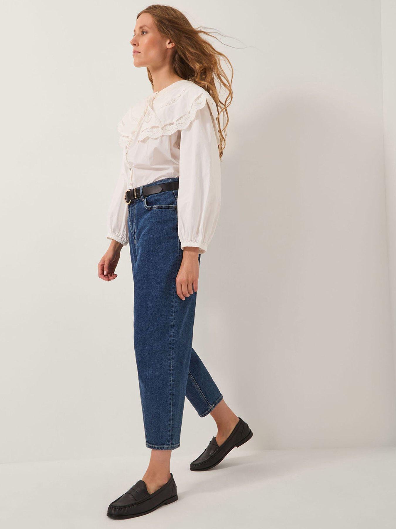 Monsoon Dina Darted Barrel Jeans - Mid Authentic Blue