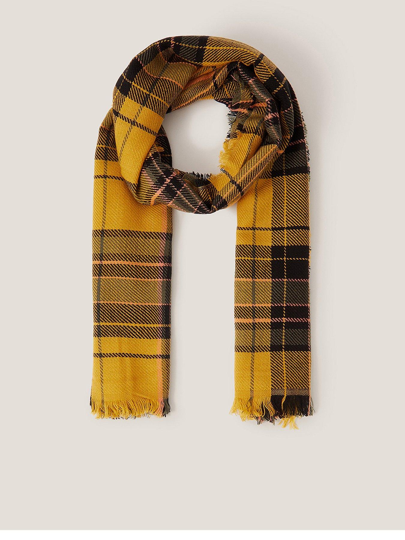 Monsoon Sarah Check Scarf - Yellow
