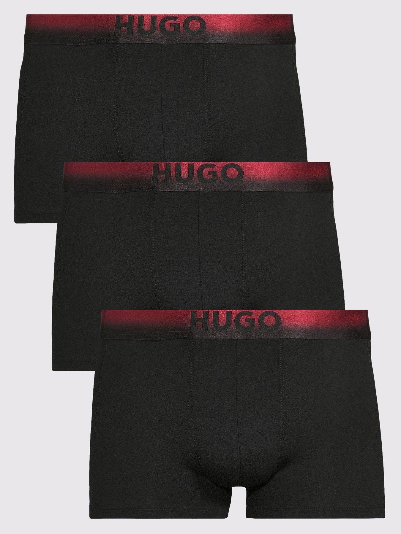 HUGO Bodywear Spray 3 Pack Cotton Modal Trunks - Black