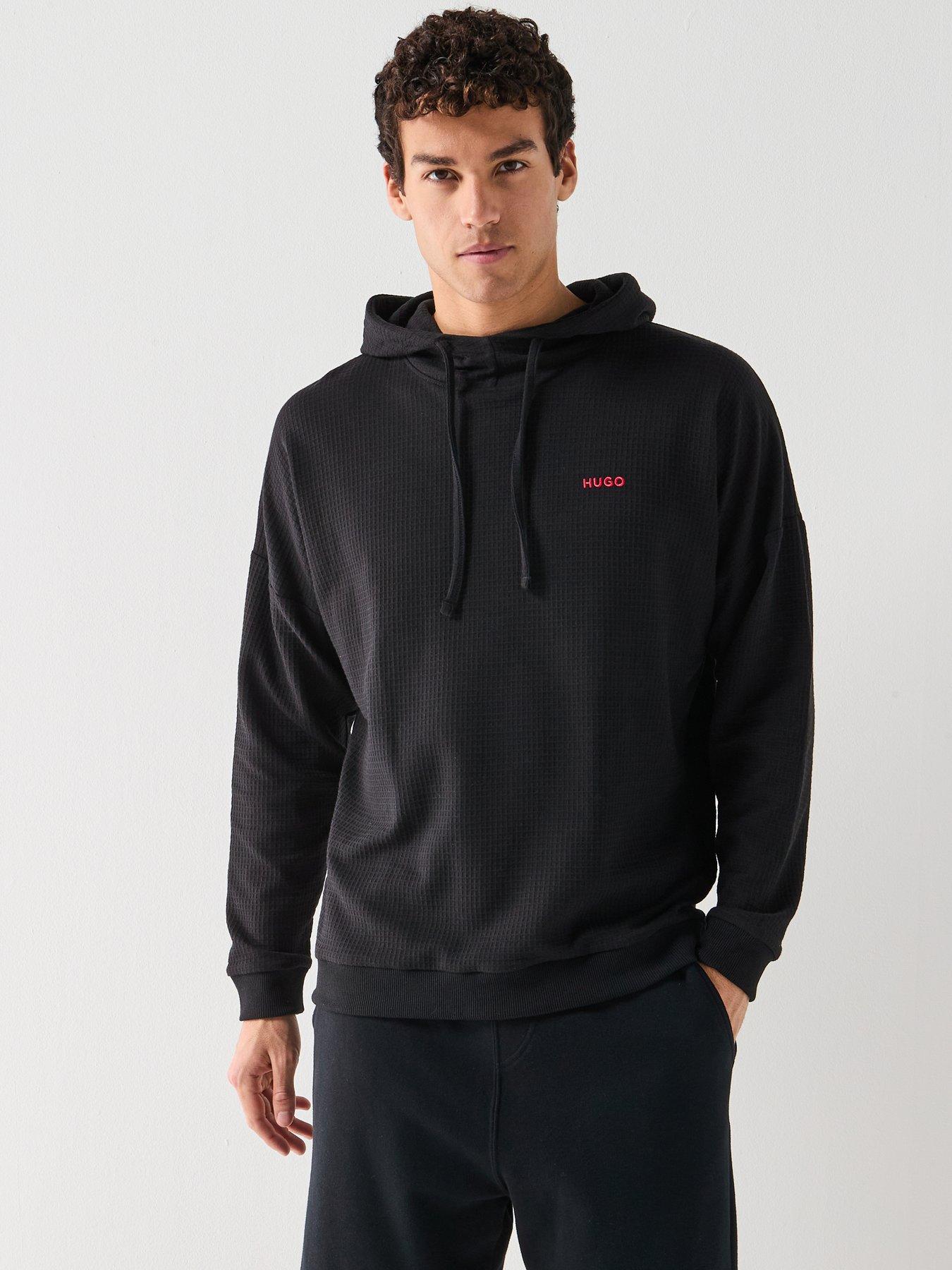HUGO Bodywear Austin Waffle Loungewear Hoodie - Black