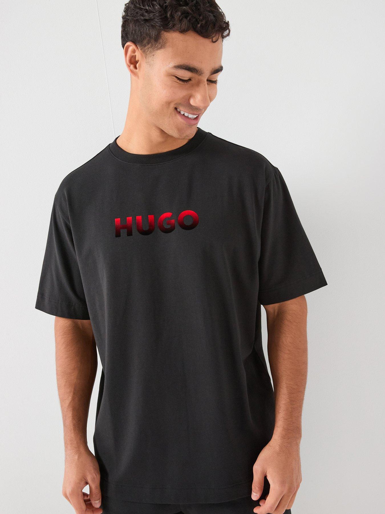 HUGO Bodywear Ray Gradient Logo Loungewear T-Shirt - Black