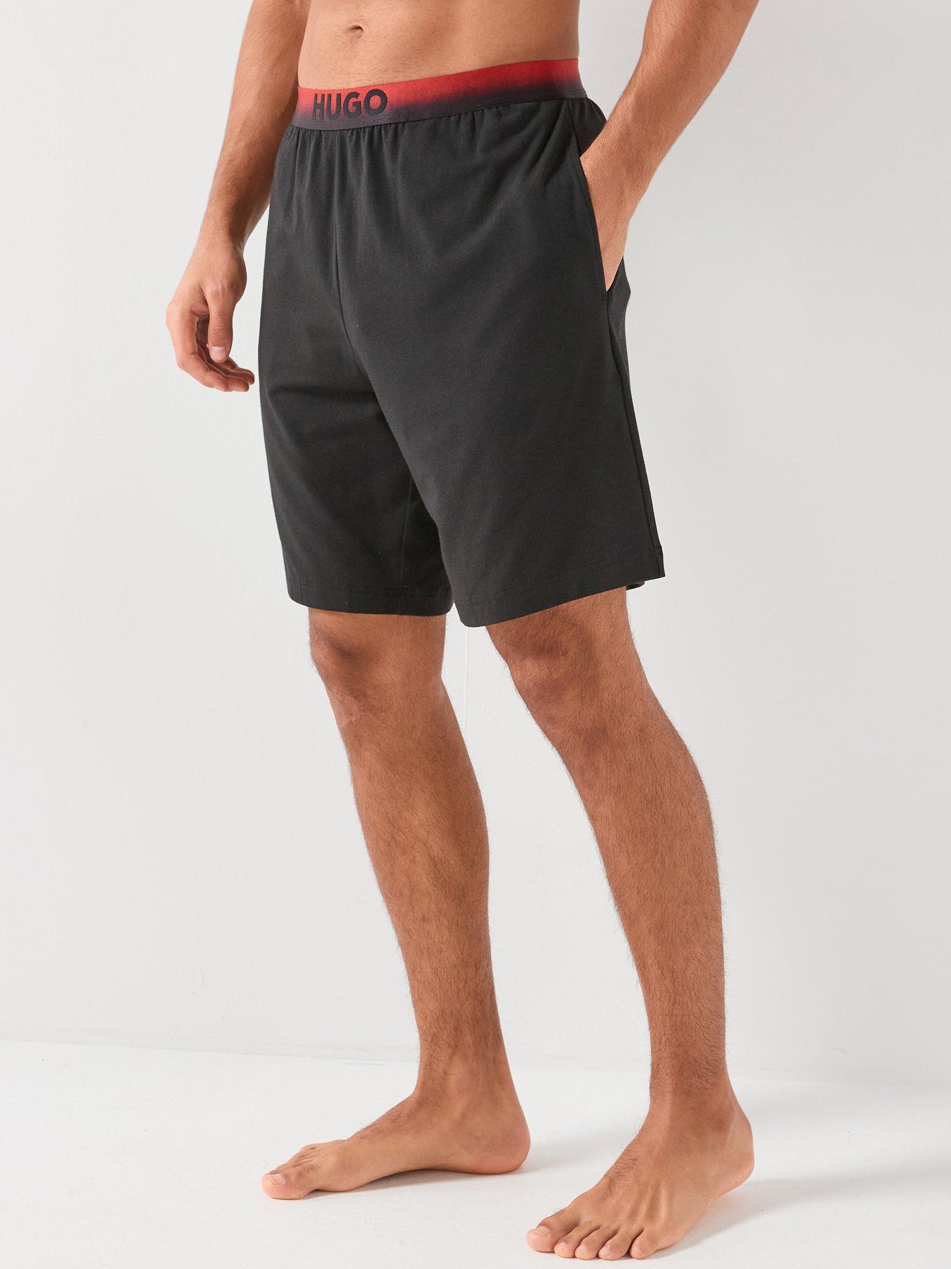 HUGO Bodywear Ray Gradient Logo Waistband Loungewear Shorts - Black