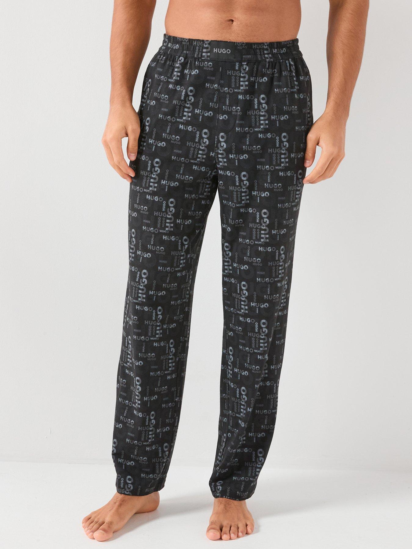 HUGO Bodywear Mael All Over Print Pyjama Bottoms - Grey