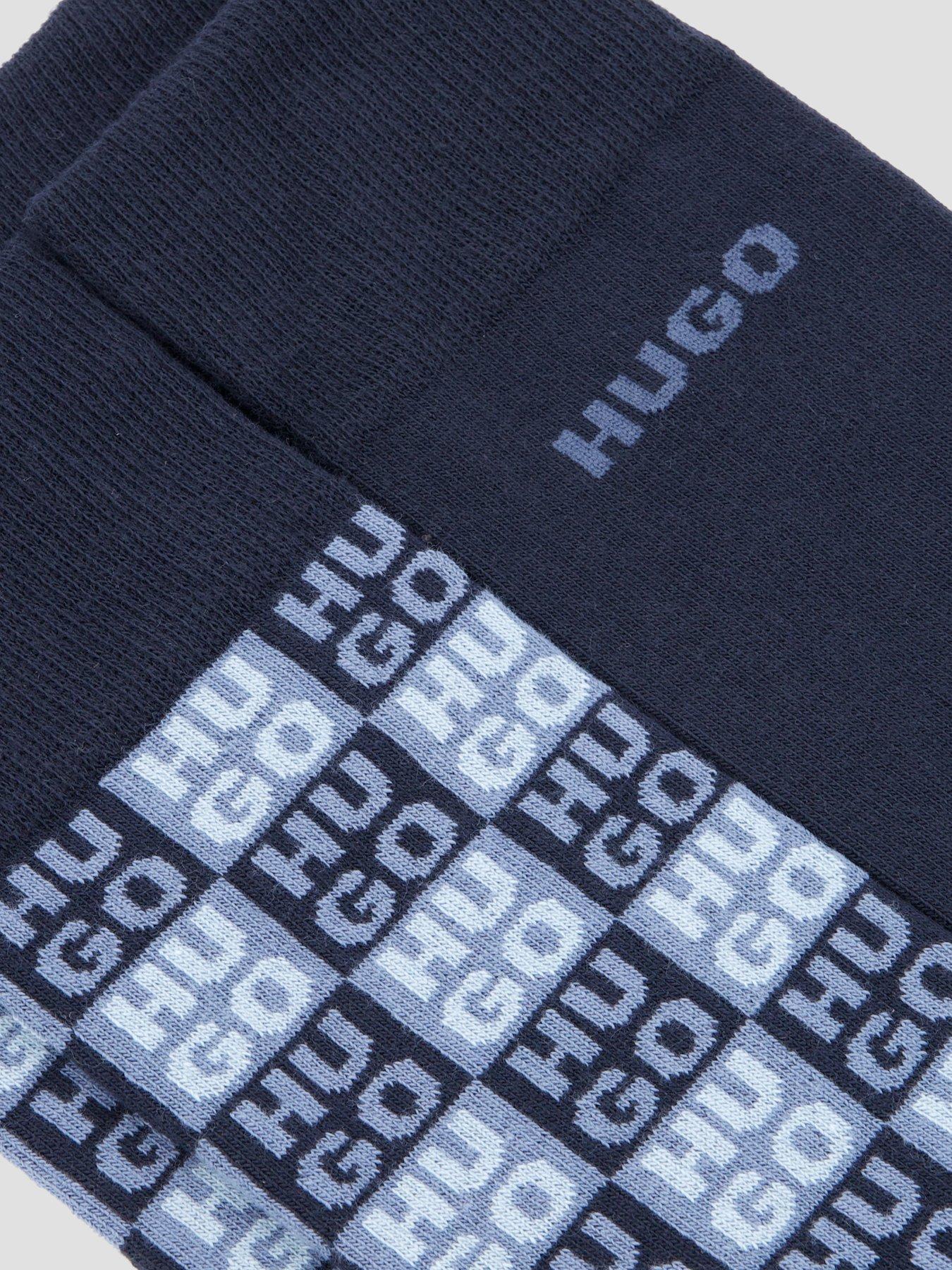 hugo-bodywear-aaron-2-pack-all-over-logo-crew-socks-bluedetail