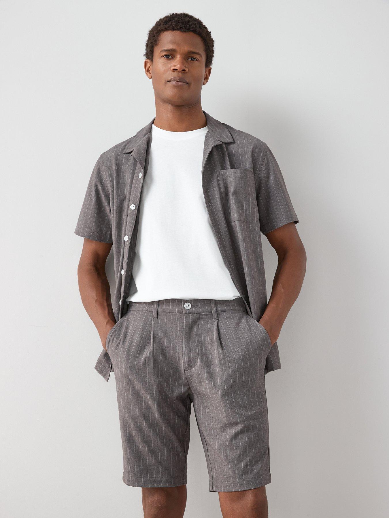 the-very-collection-pinstripe-shorts-greyoutfit