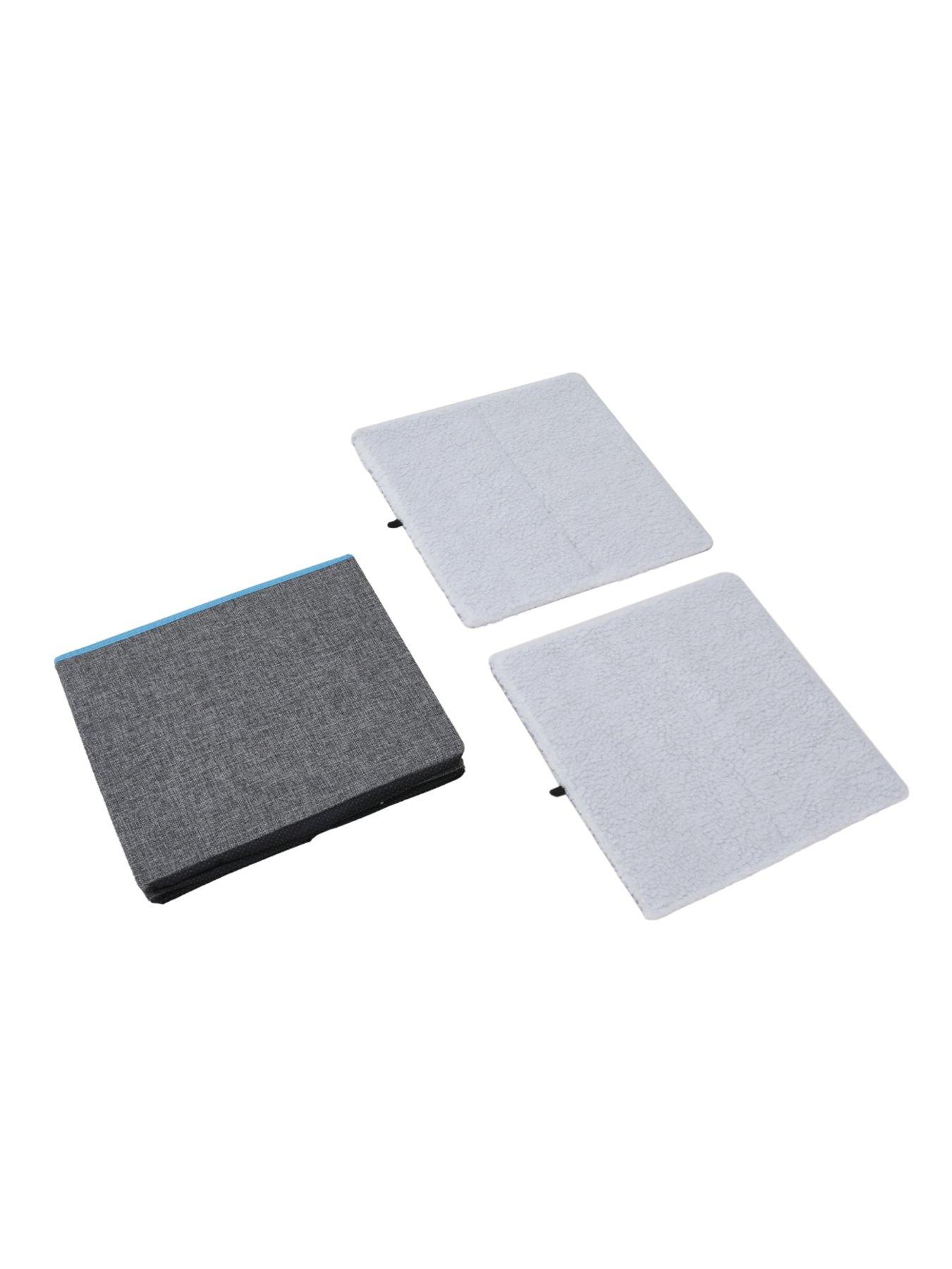 Image 6 of 7 of Living and Home Grey Foldable Cat Cave Kitten Igloo Pet Bed with Scratching Pad