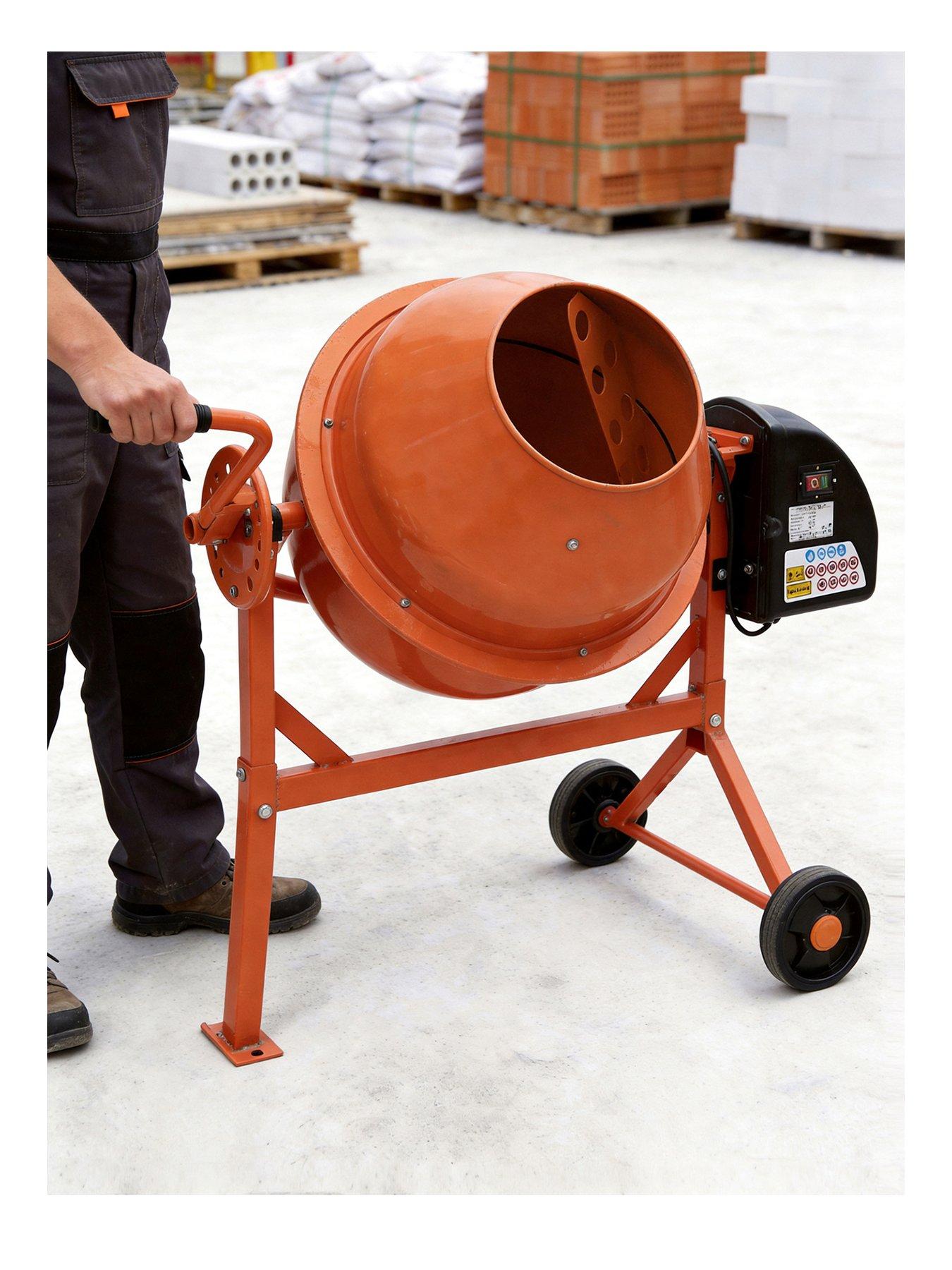 living-and-home-63-l-orange-electric-portable-cement-concrete-mixer-with-wheels