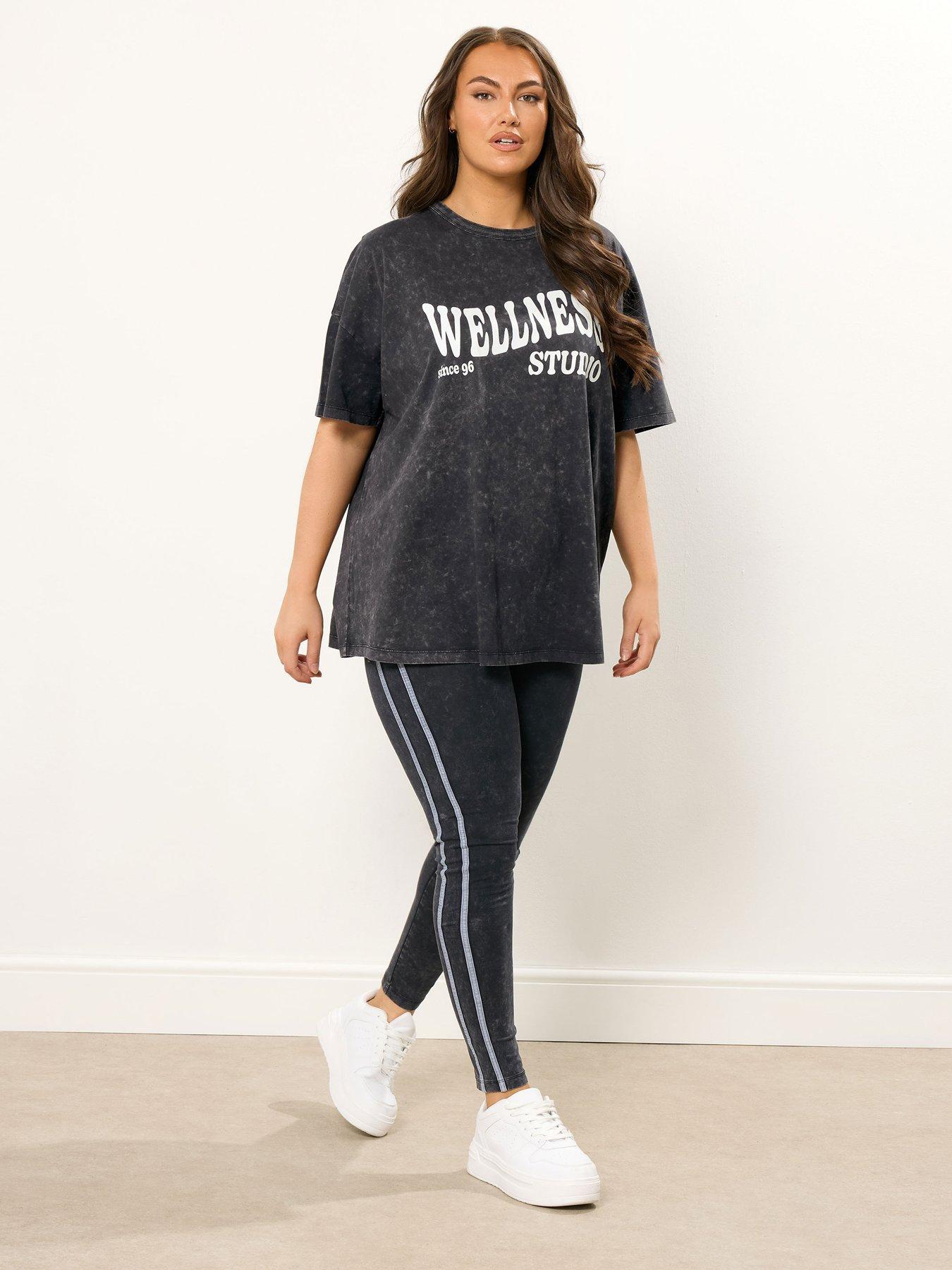 Image 3 of 4 of Yours Curve Wellness Studio T-Shirt - Black