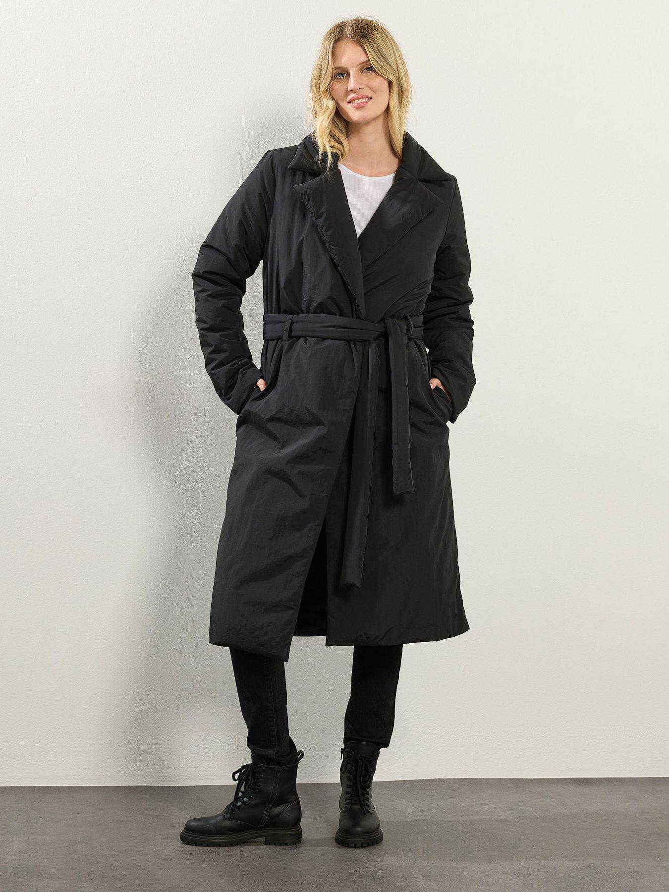Image 1 of 4 of Long Tall Sally Longline Padded Coat - Black