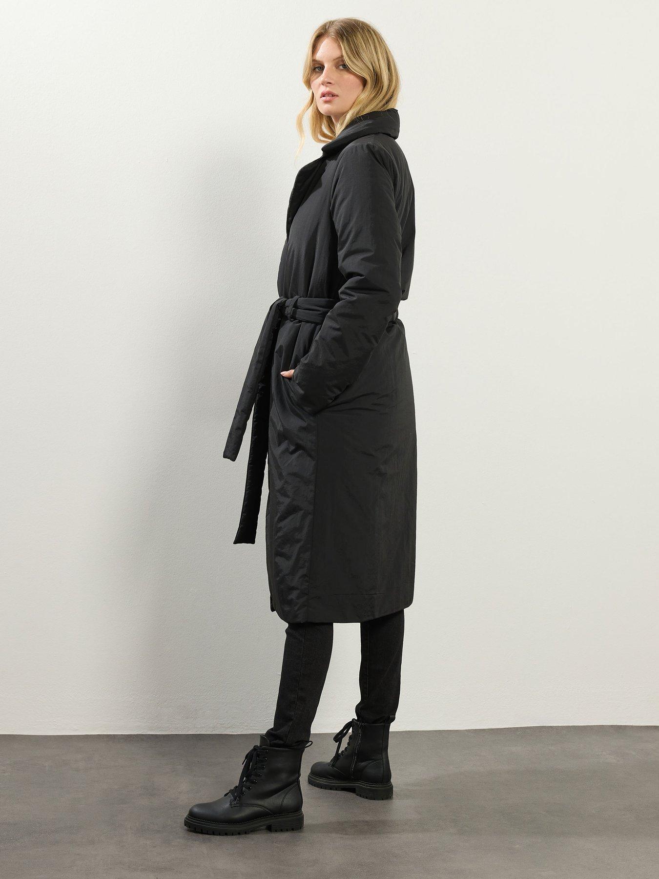 Image 2 of 4 of Long Tall Sally Longline Padded Coat - Black