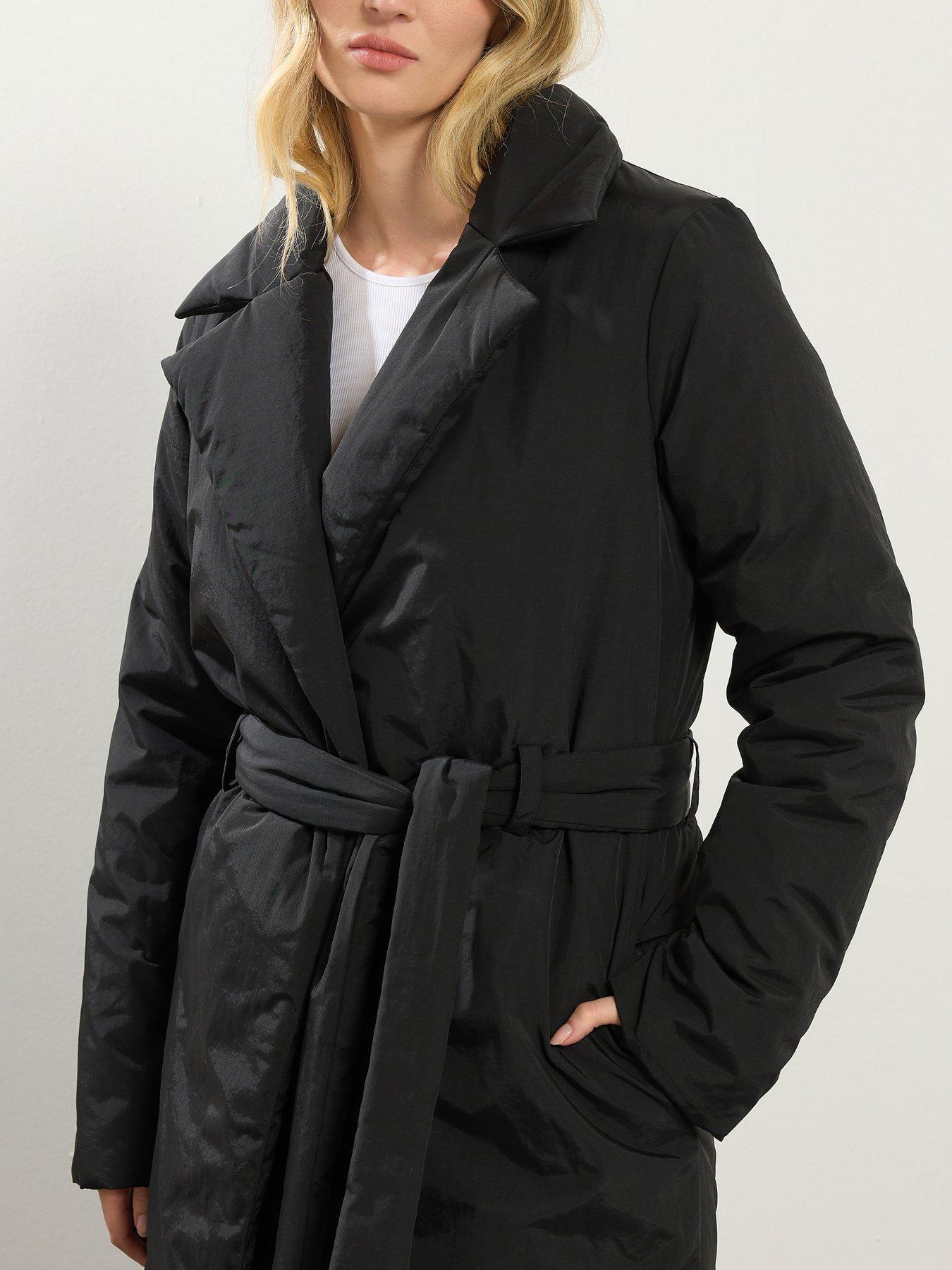 Image 4 of 4 of Long Tall Sally Longline Padded Coat - Black