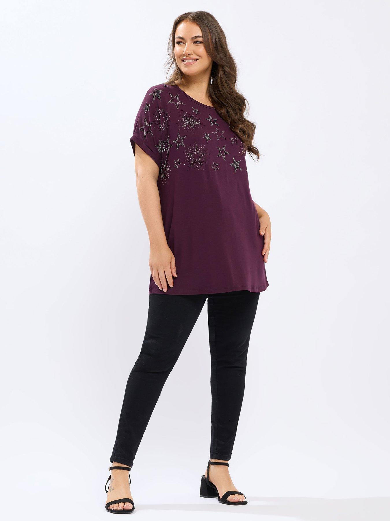 yours-curve-star-stud-embellishment-t-shirt-purpleback