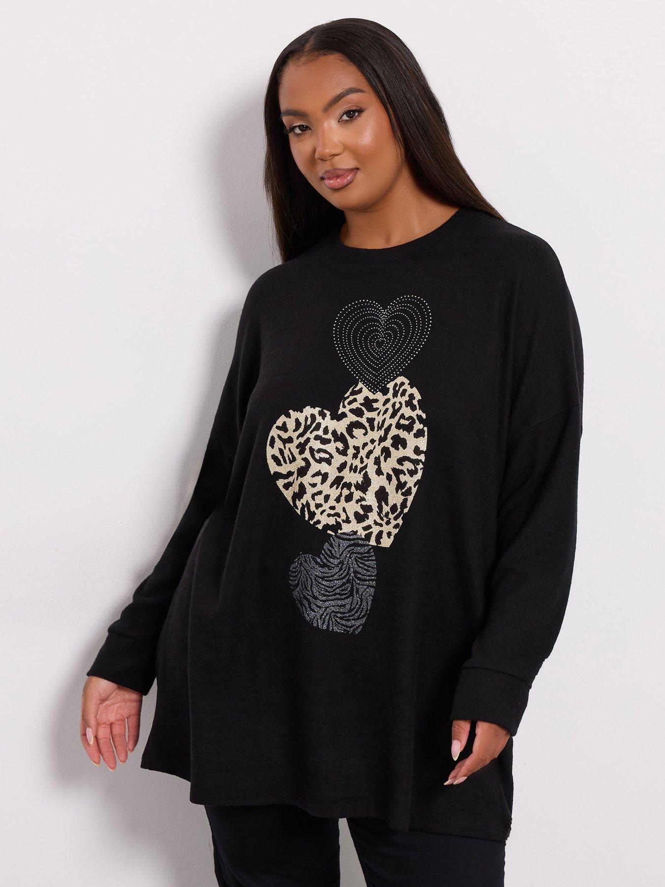 yours-curve-animal-heart-jumper-black