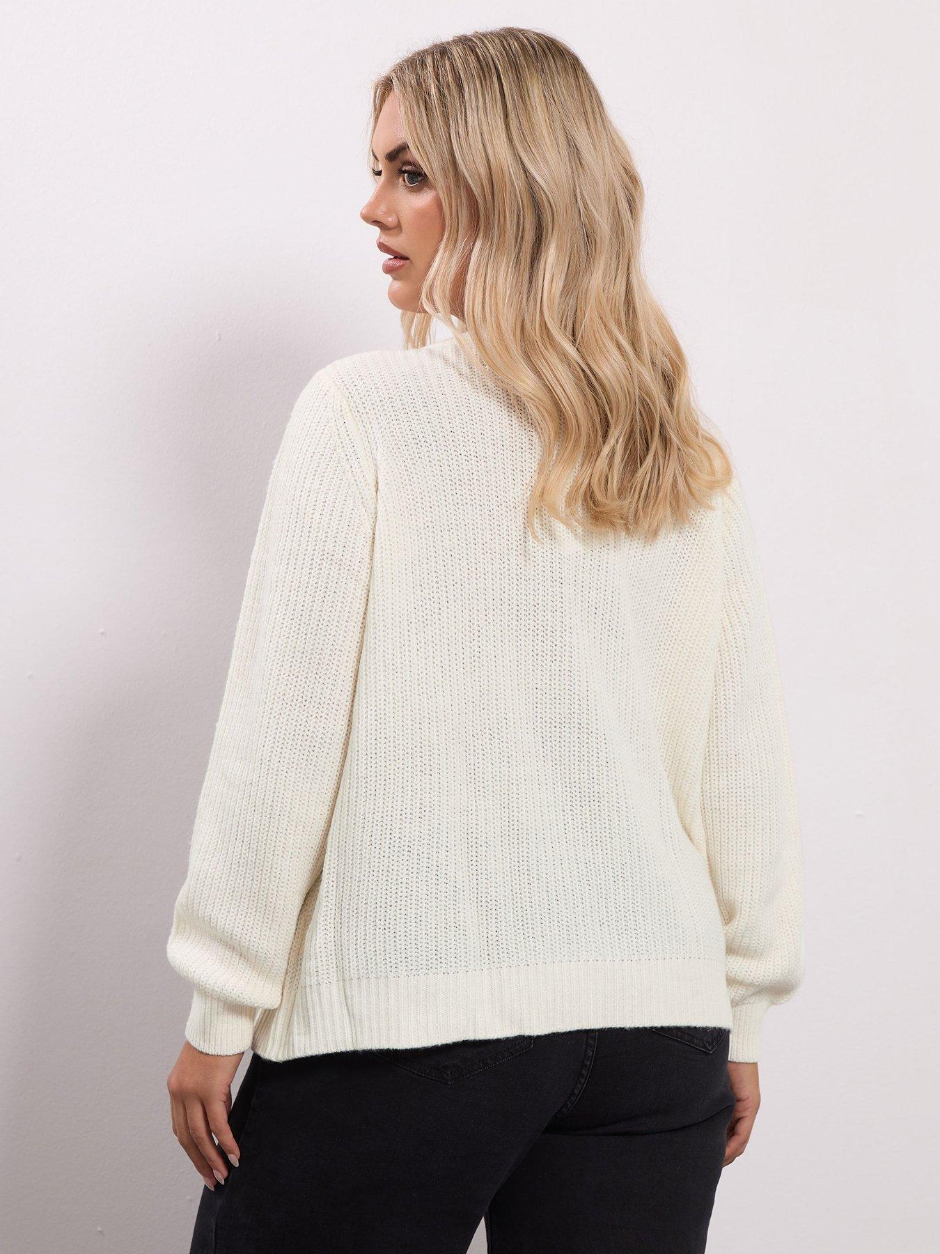 yours-curve-satin-bow-cardigan-ivorystillFront