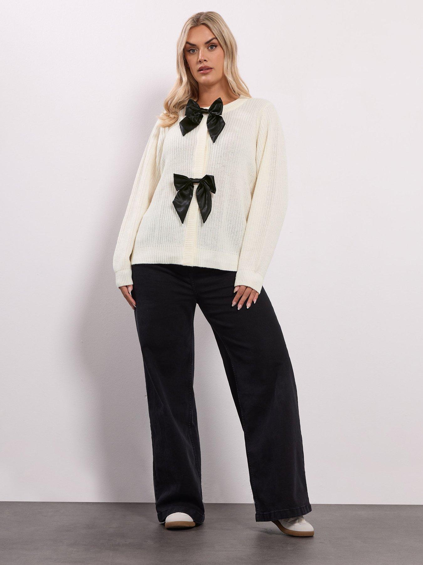yours-curve-satin-bow-cardigan-ivoryback