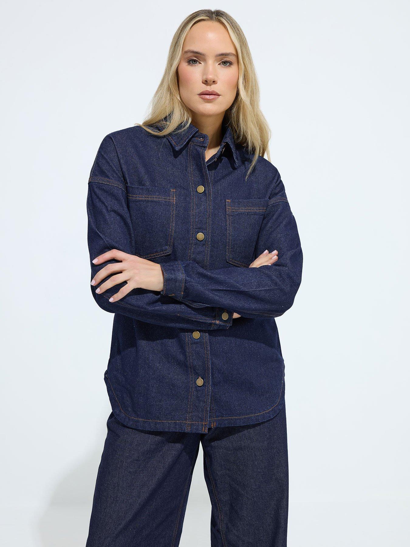 Image 1 of 6 of Long Tall Sally Denim Shacket - Blue
