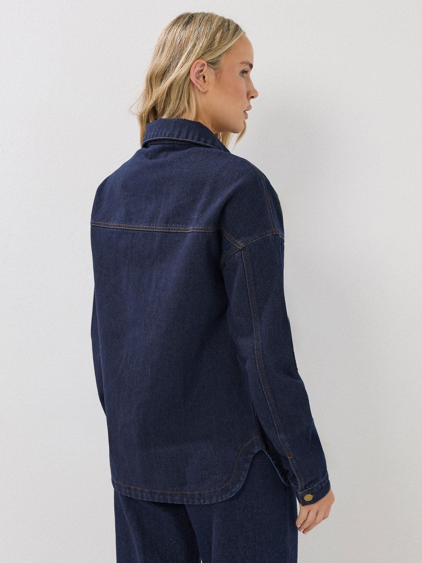 Image 2 of 6 of Long Tall Sally Denim Shacket - Blue