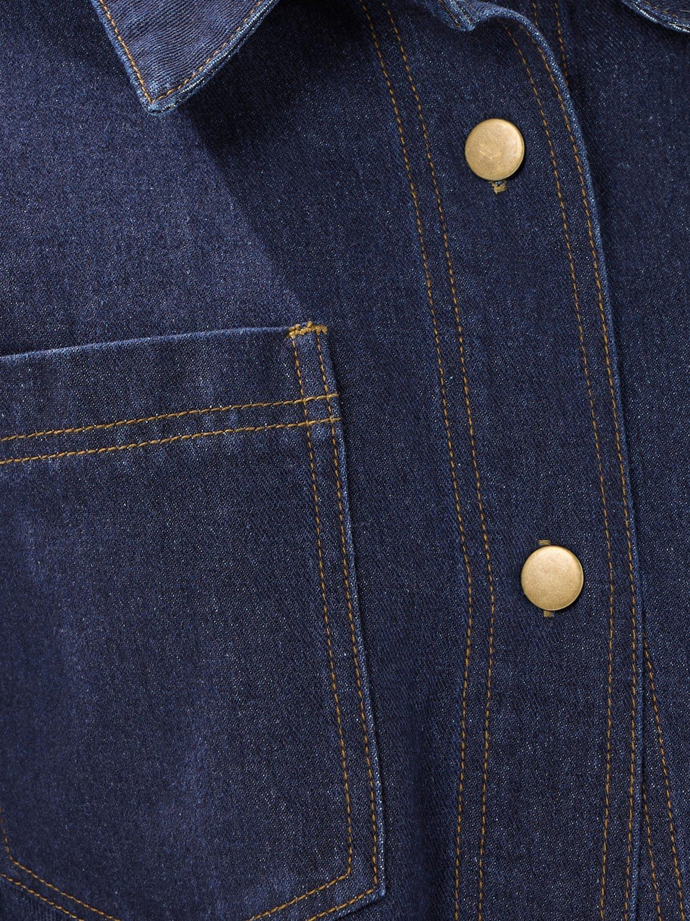 Image 4 of 6 of Long Tall Sally Denim Shacket - Blue