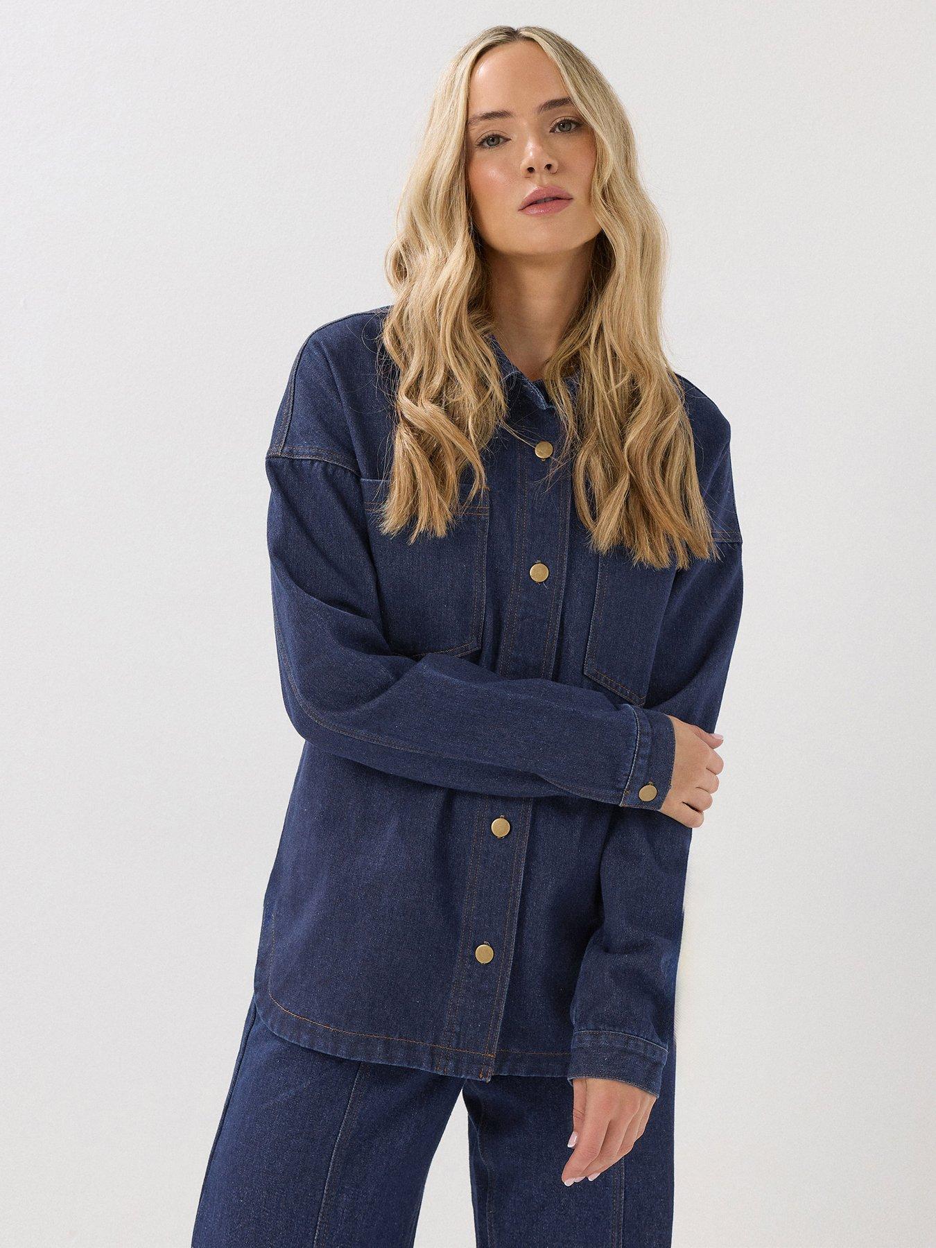 Image 5 of 6 of Long Tall Sally Denim Shacket - Blue