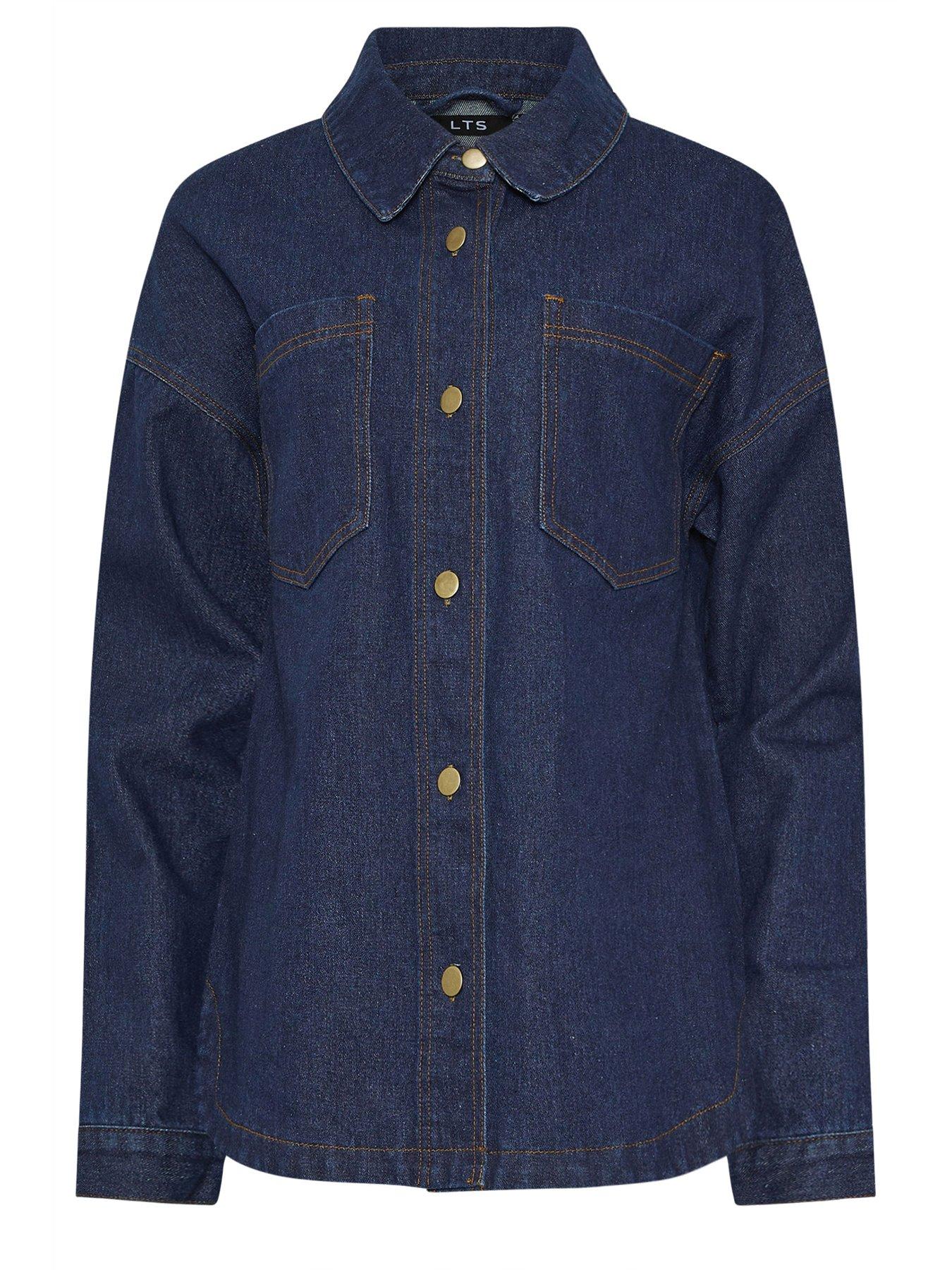 Image 6 of 6 of Long Tall Sally Denim Shacket - Blue