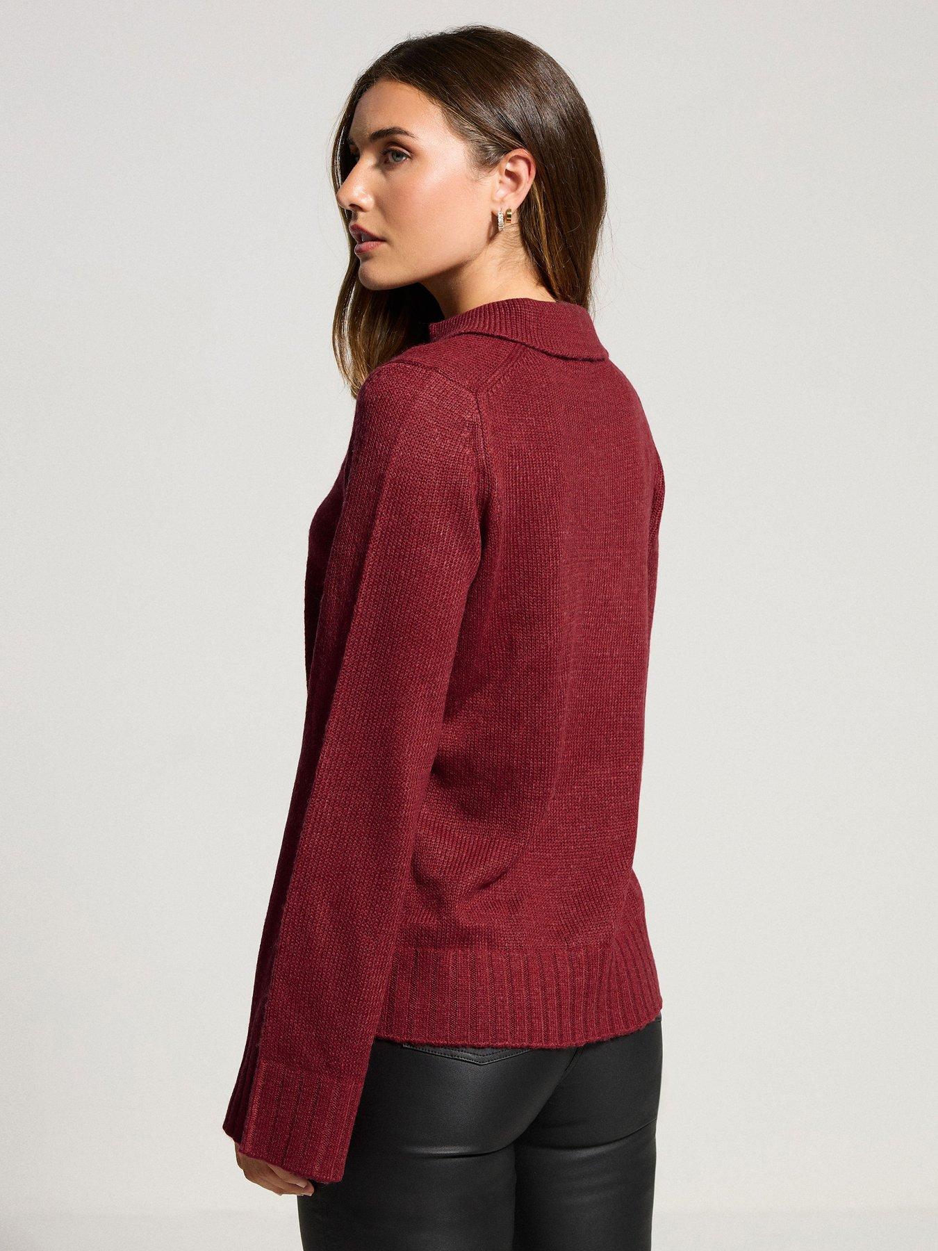 long-tall-sally-collar-ladder-trim-jumper-redstillFront
