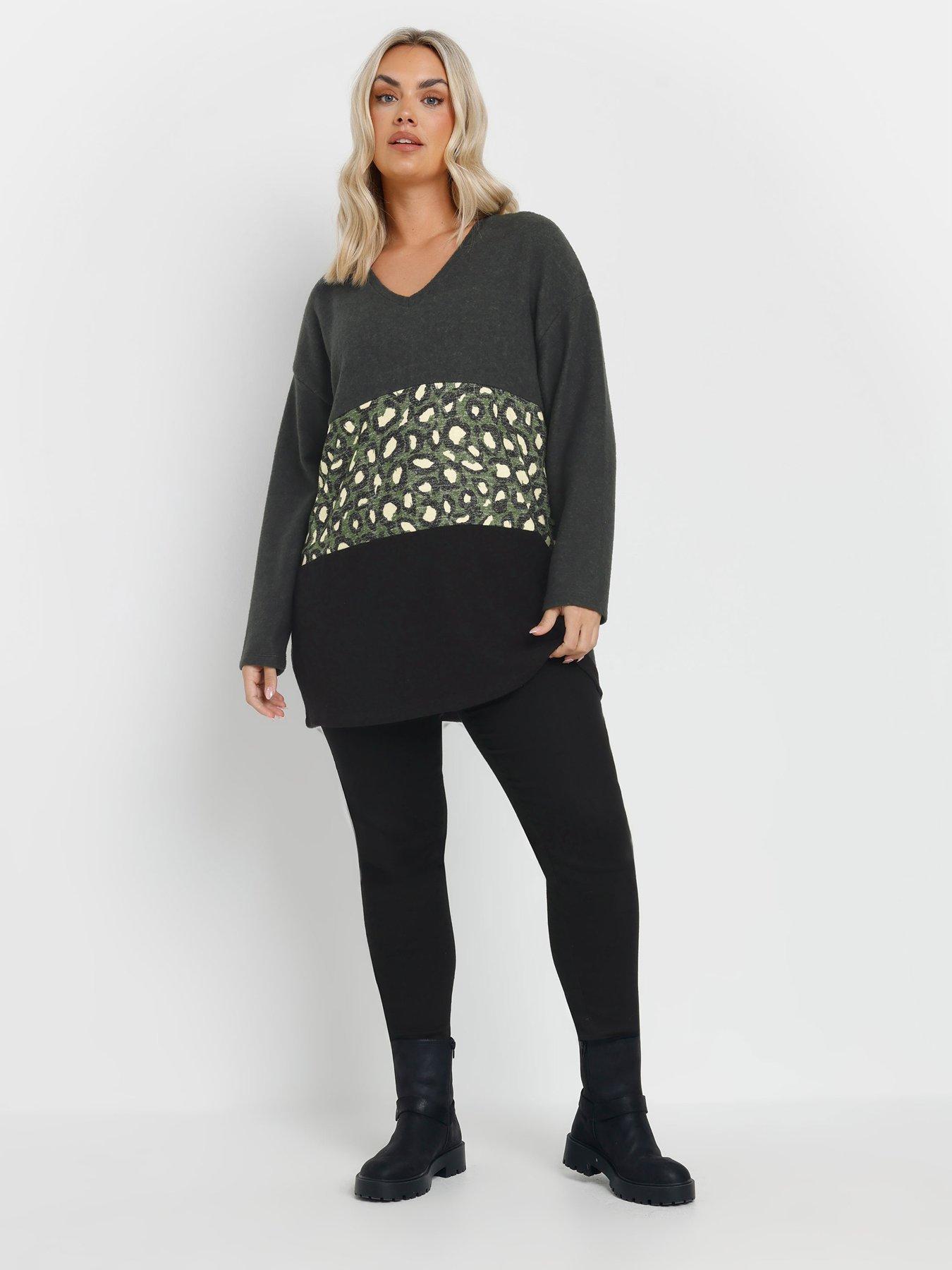 yours-curve-animal-colour-block-jumper-greyback
