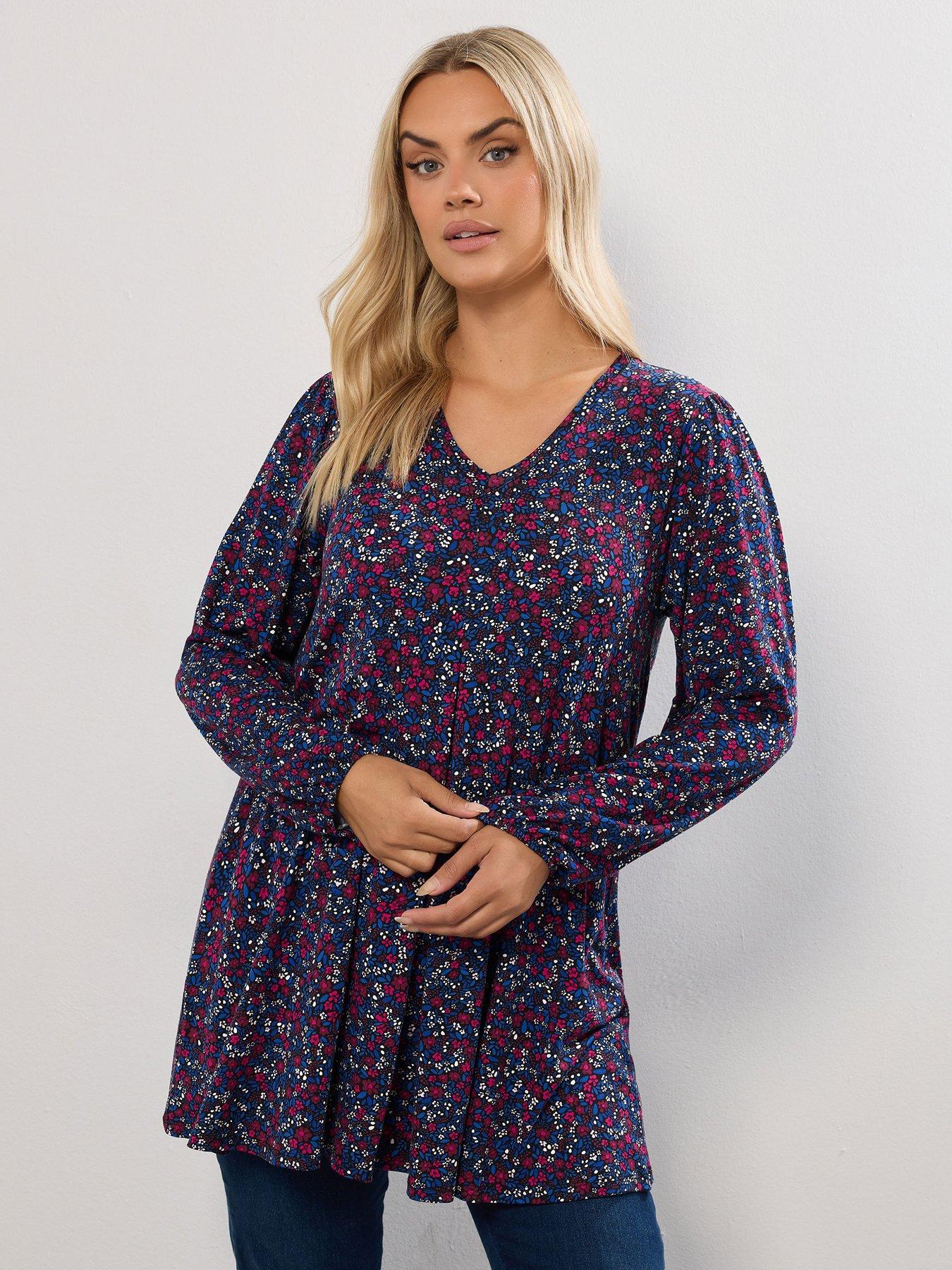 yours-curve-pleat-balloon-sleeve-top-print