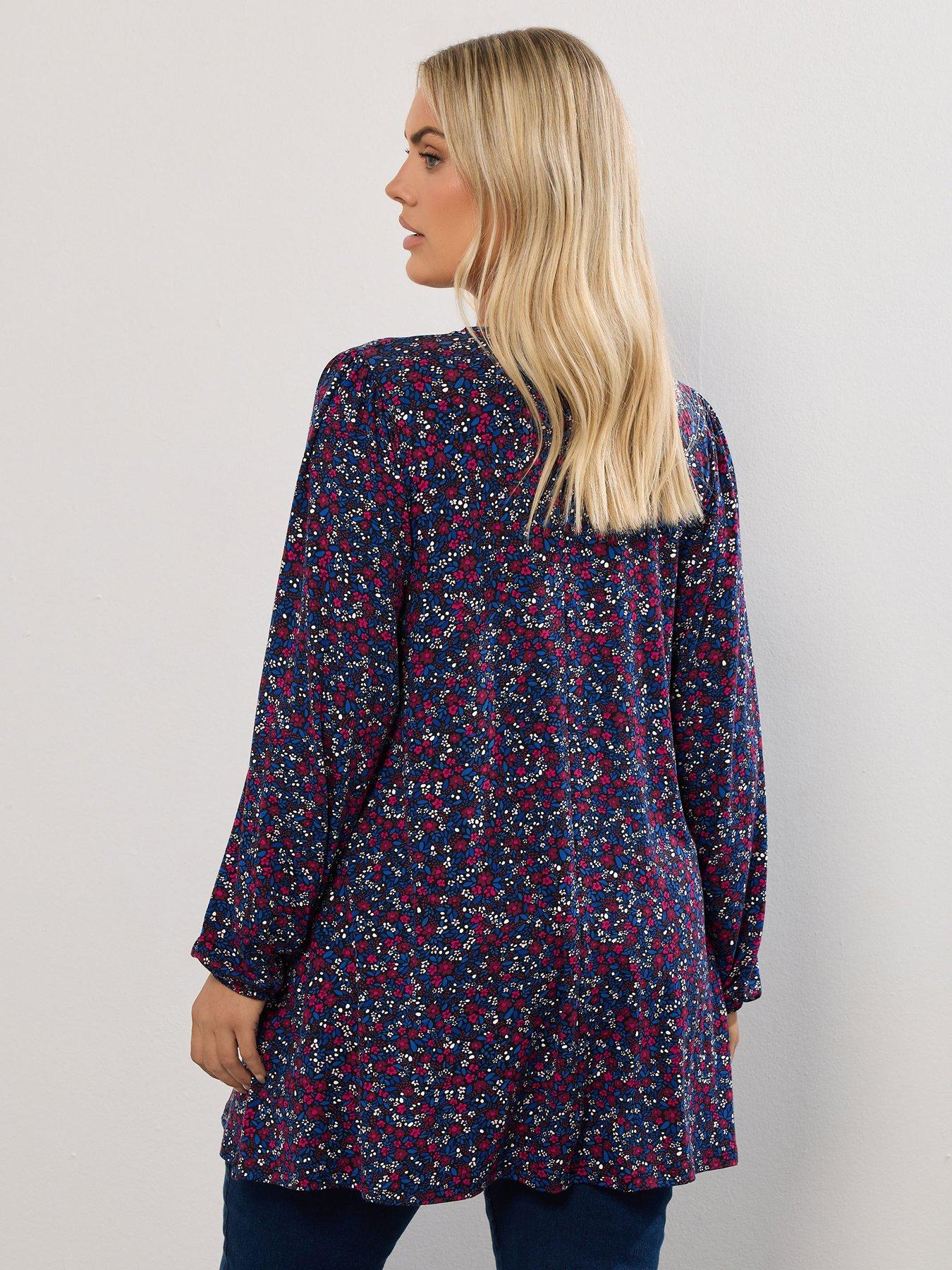 yours-curve-pleat-balloon-sleeve-top-printstillFront