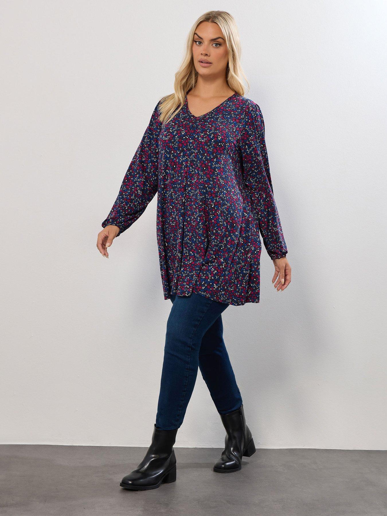 yours-curve-pleat-balloon-sleeve-top-printback