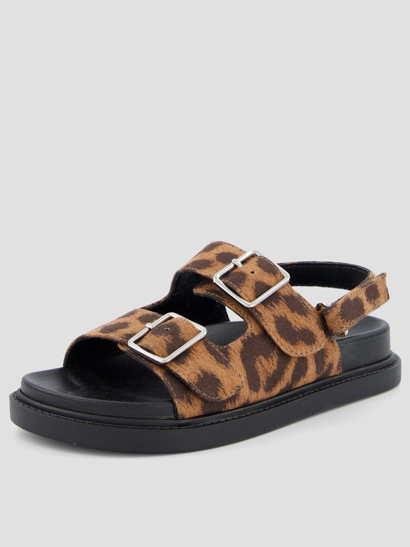 The Very Collection Leopard Buckle Strap Sandal