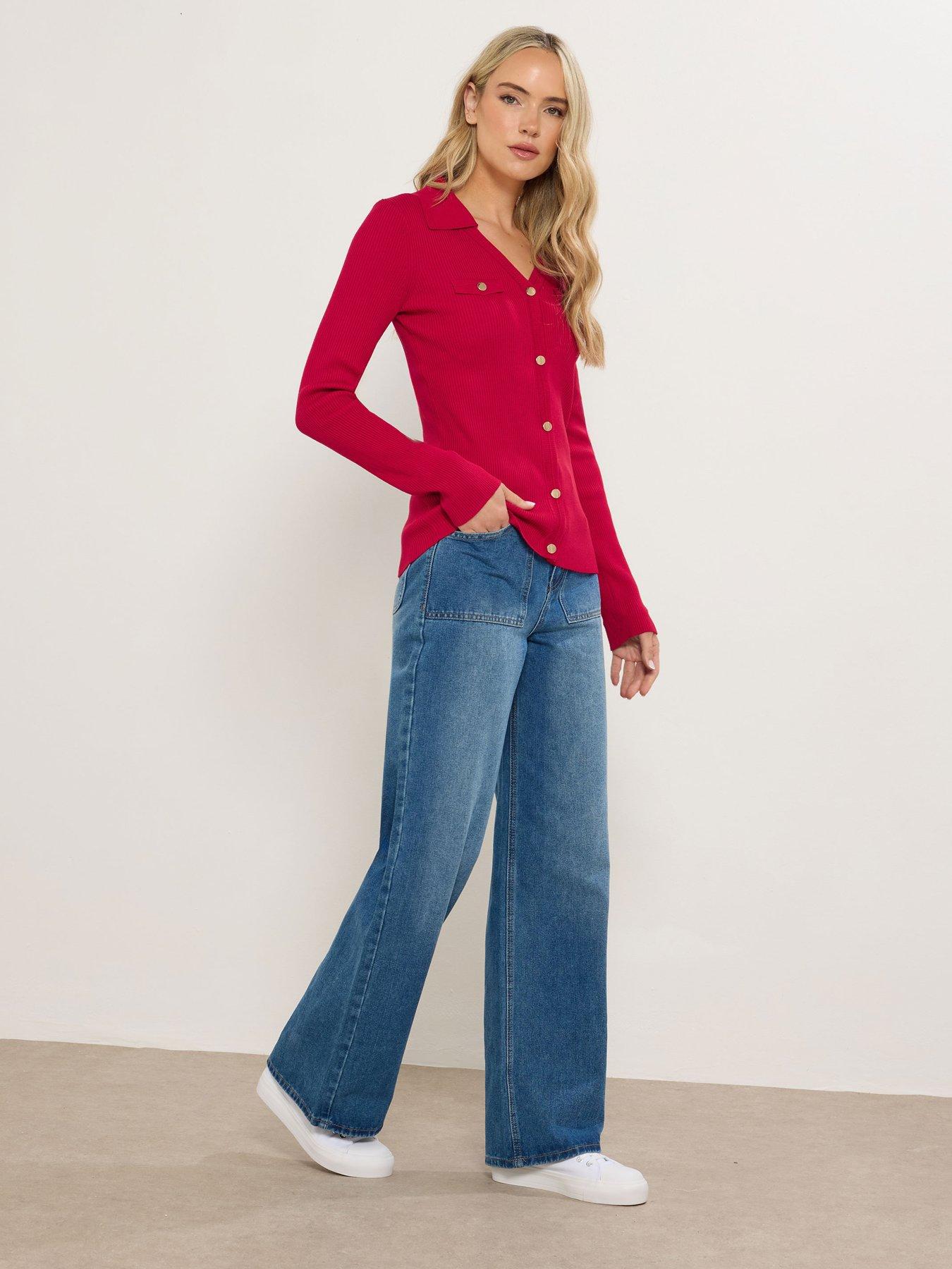 long-tall-sally-button-detail-collar-rib-top-redback
