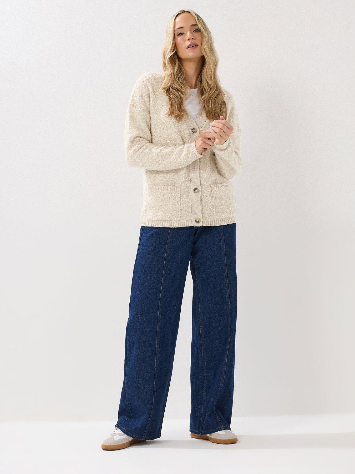 Image 3 of 4 of Long Tall Sally Boucle Cardigan - Ivory