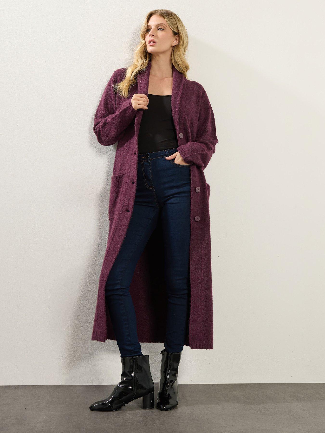 Image 1 of 4 of Long Tall Sally Knitted Coatigan - Red