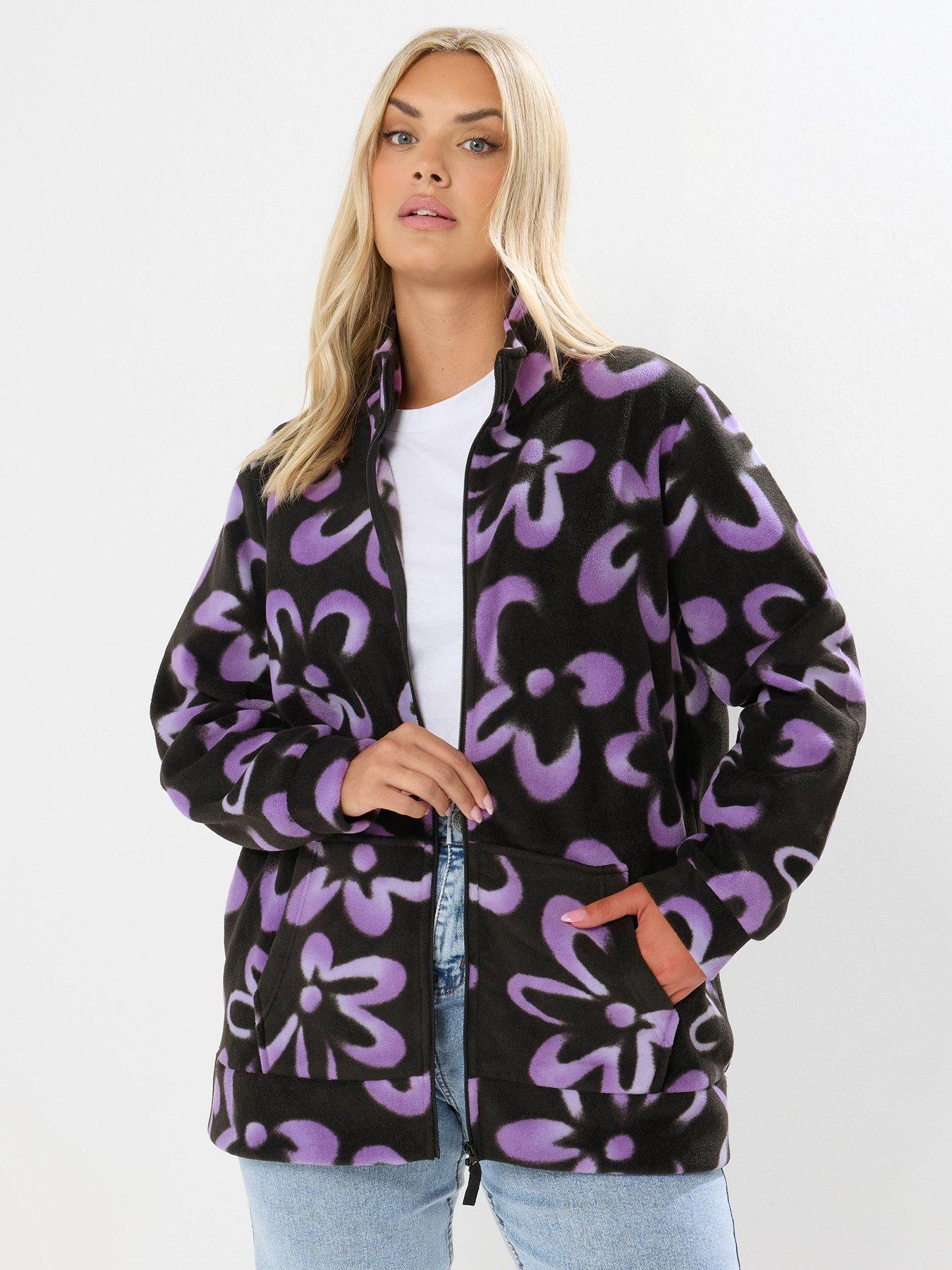 Yours Curve Zip Thru Fleece - Black