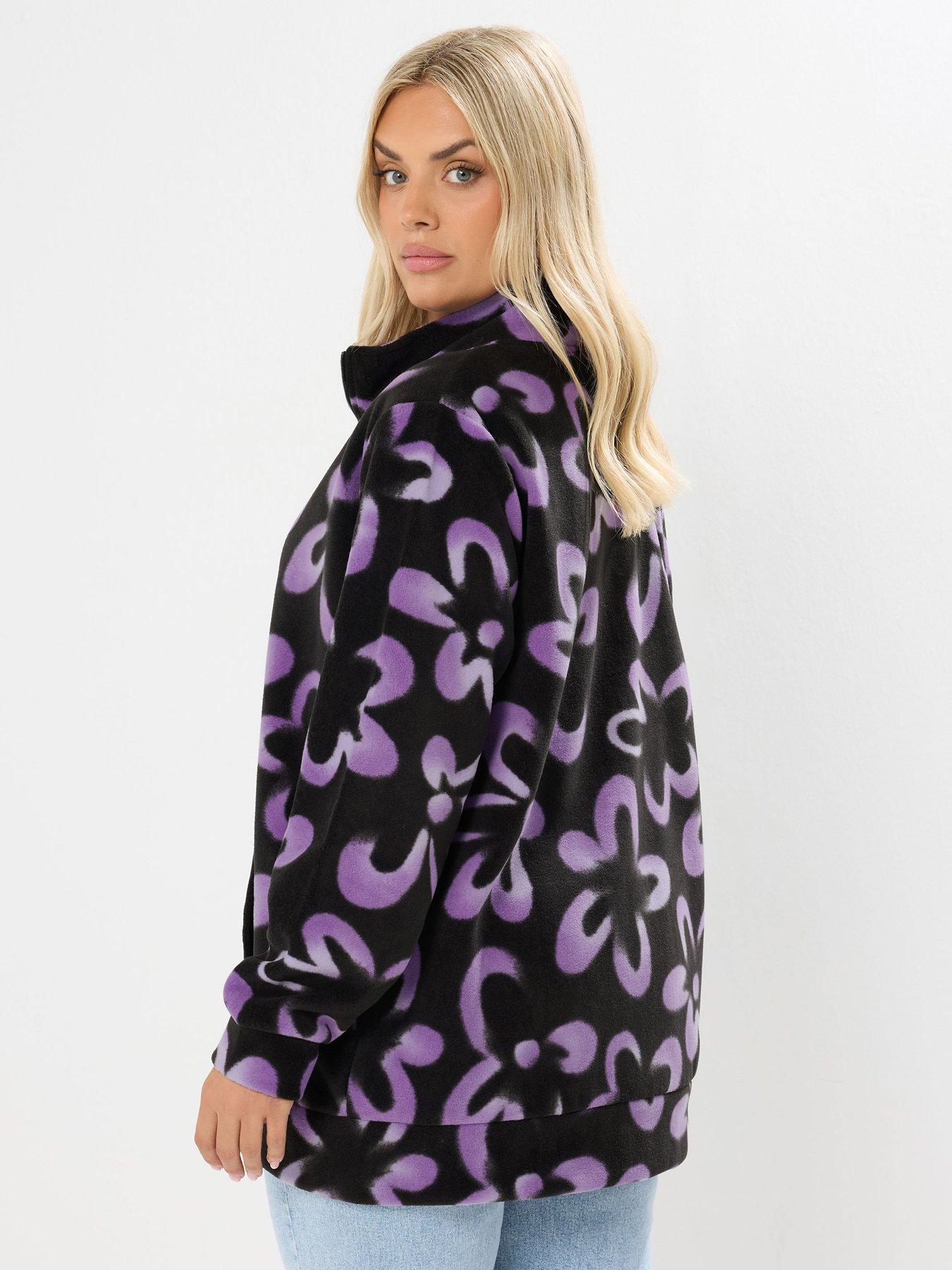 yours-curve-zip-thru-fleece-blackstillFront