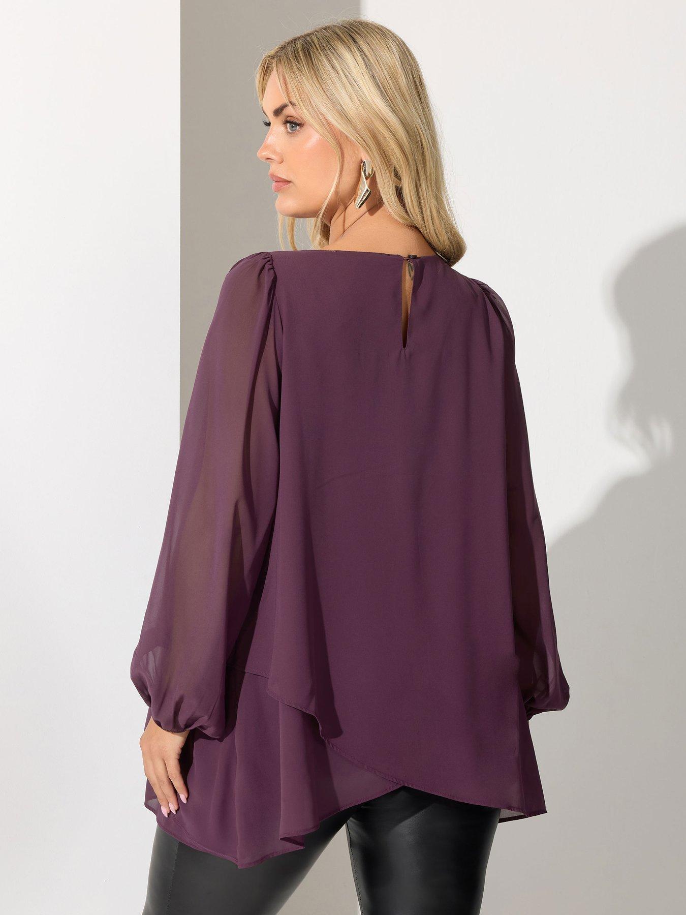 yours-curve-long-sleeve-layered-blouse-purplestillFront