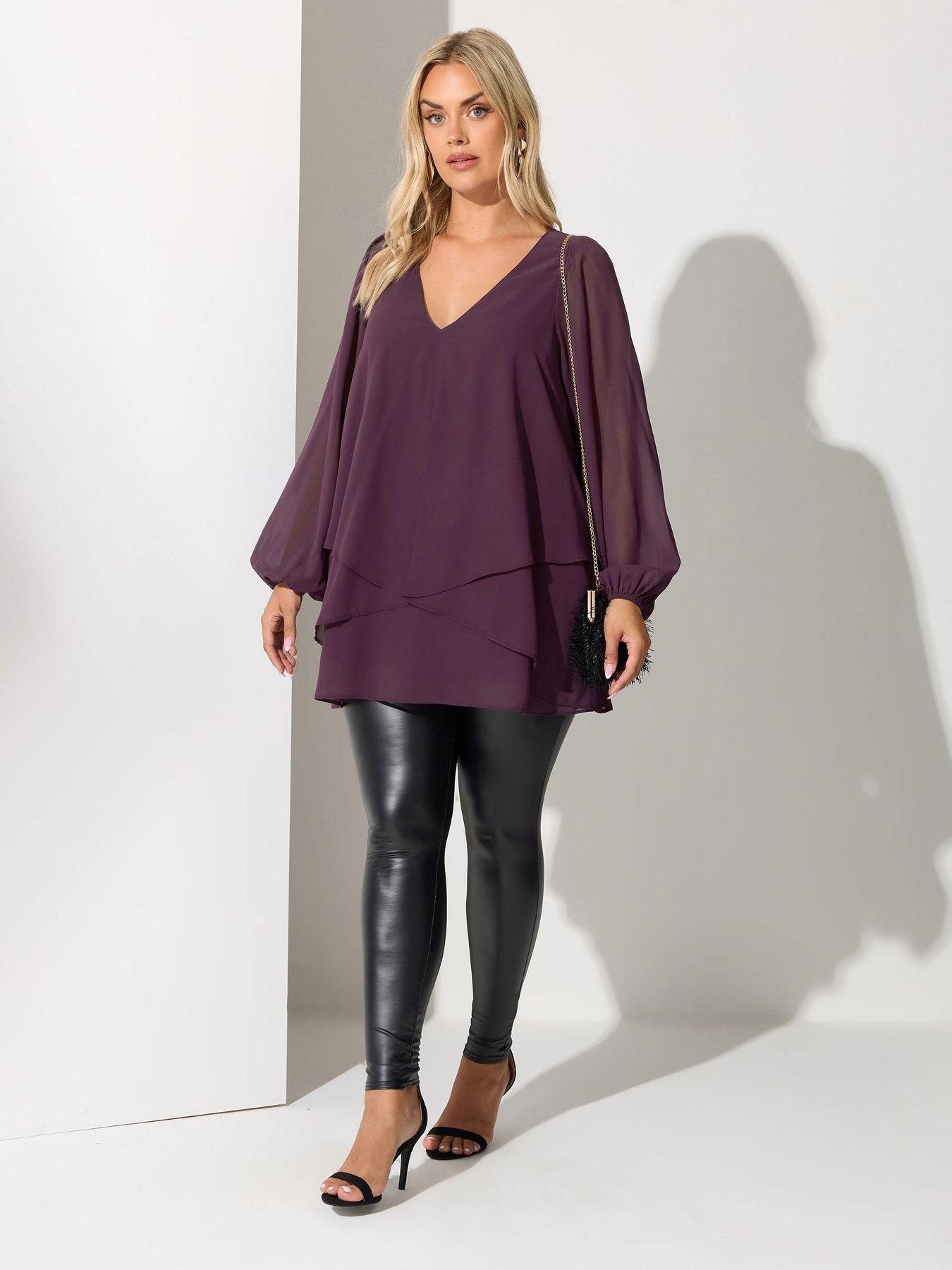 yours-curve-long-sleeve-layered-blouse-purpleback