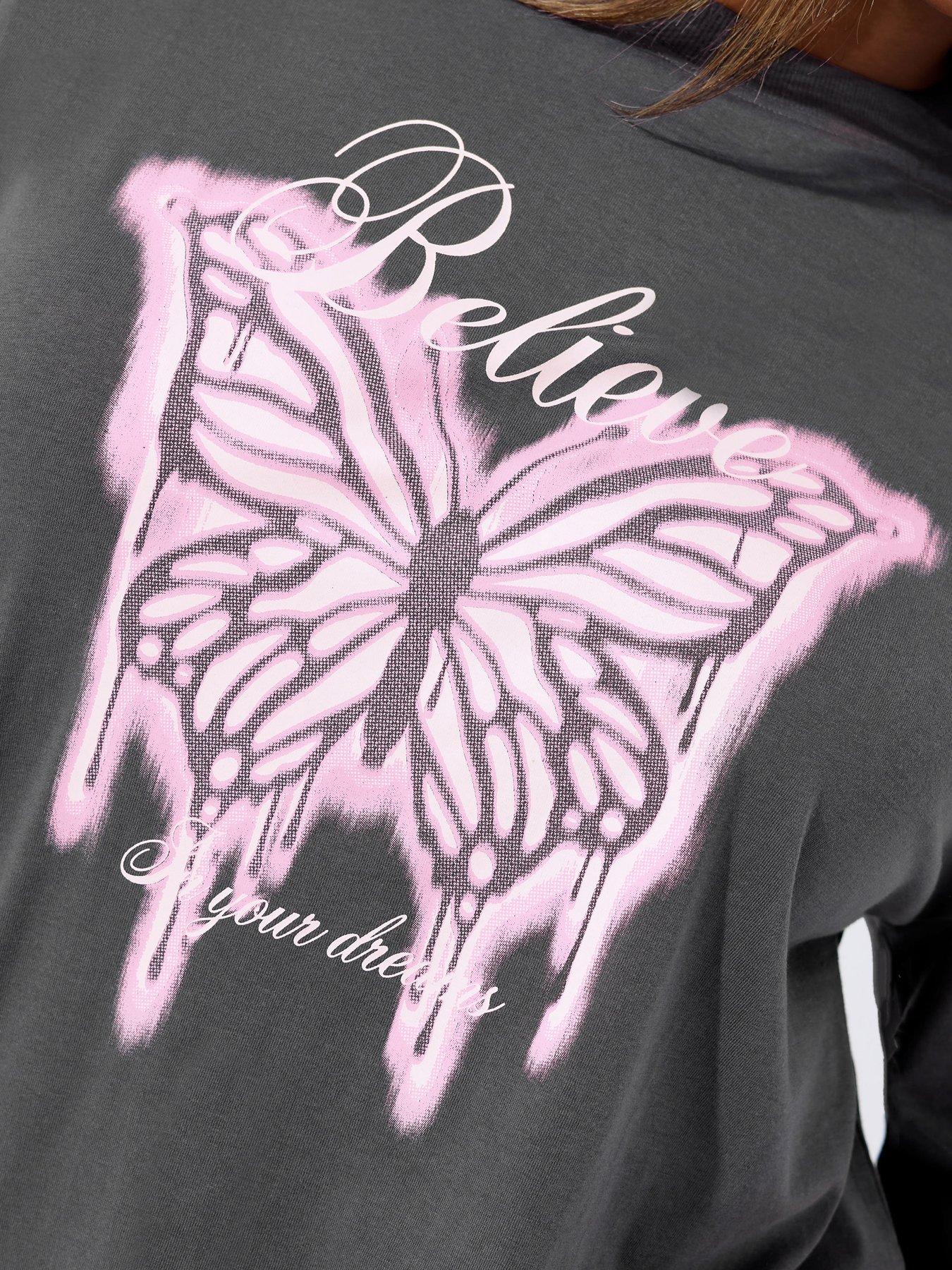 yours-curve-butterfly-believe-t-shirt-greyoutfit