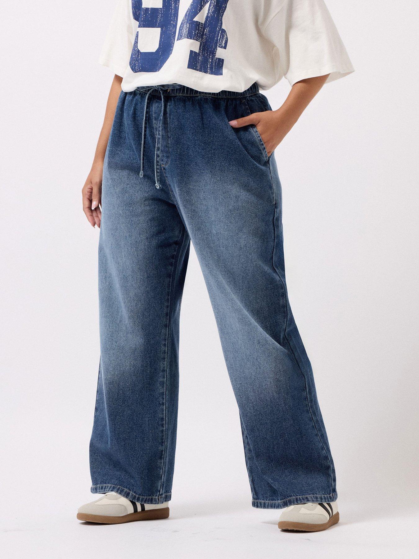 Yours Curve Wide Leg Jean - Blue