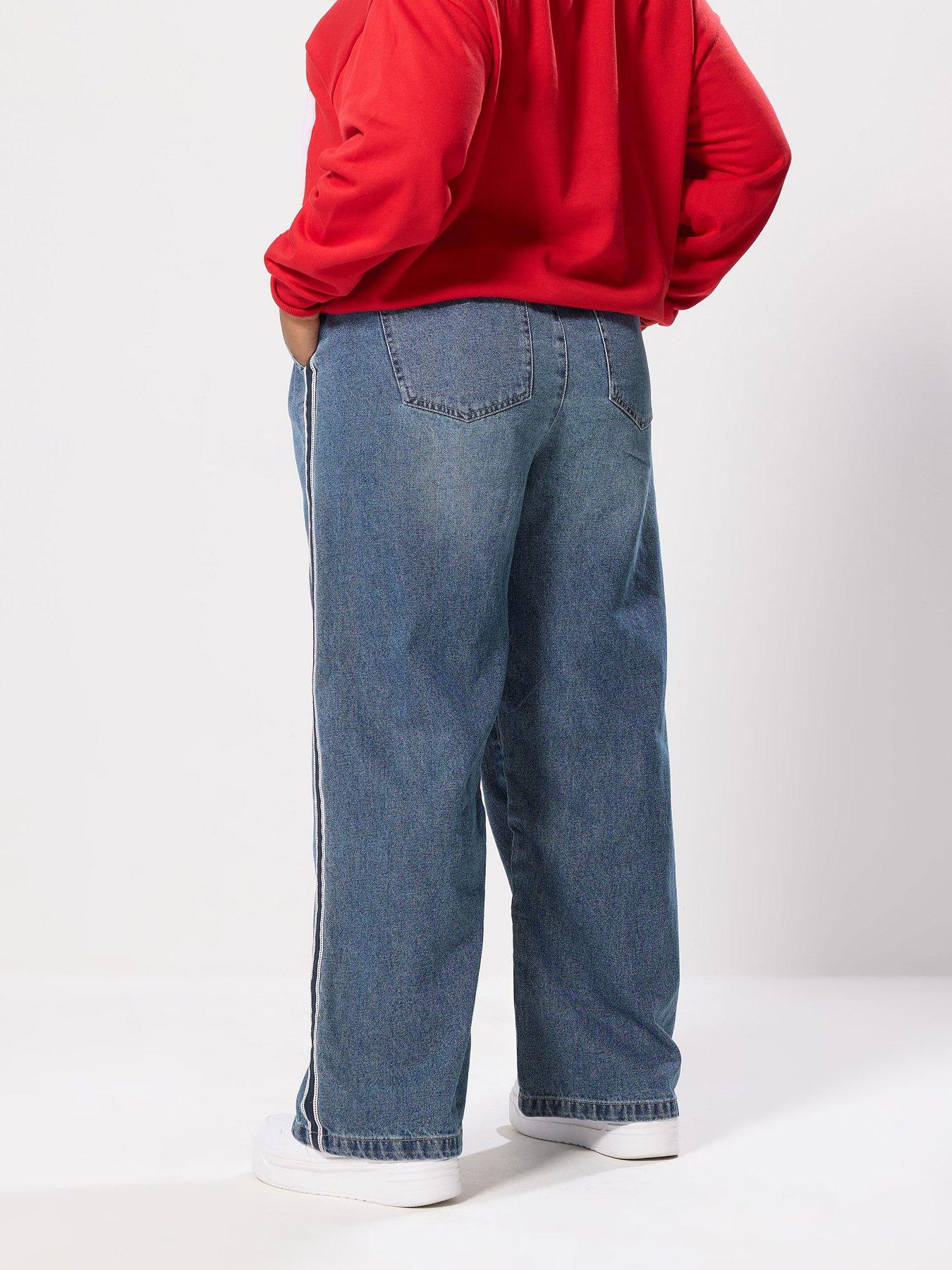 Image 2 of 4 of Yours Curve Side Stripe Wide Leg - Blue