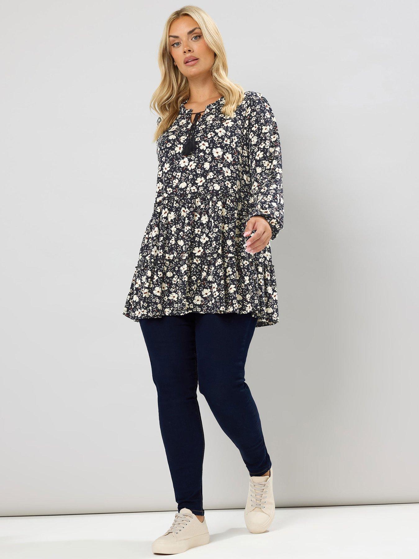 yours-curve-tiered-blouse-blackback