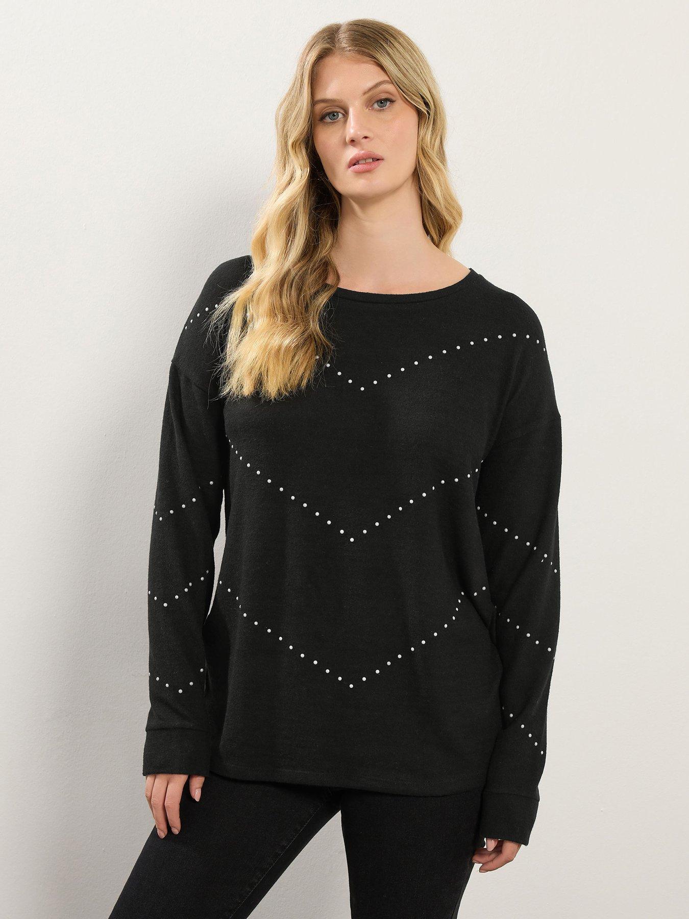 Long Tall Sally Stud Jumper - Black
