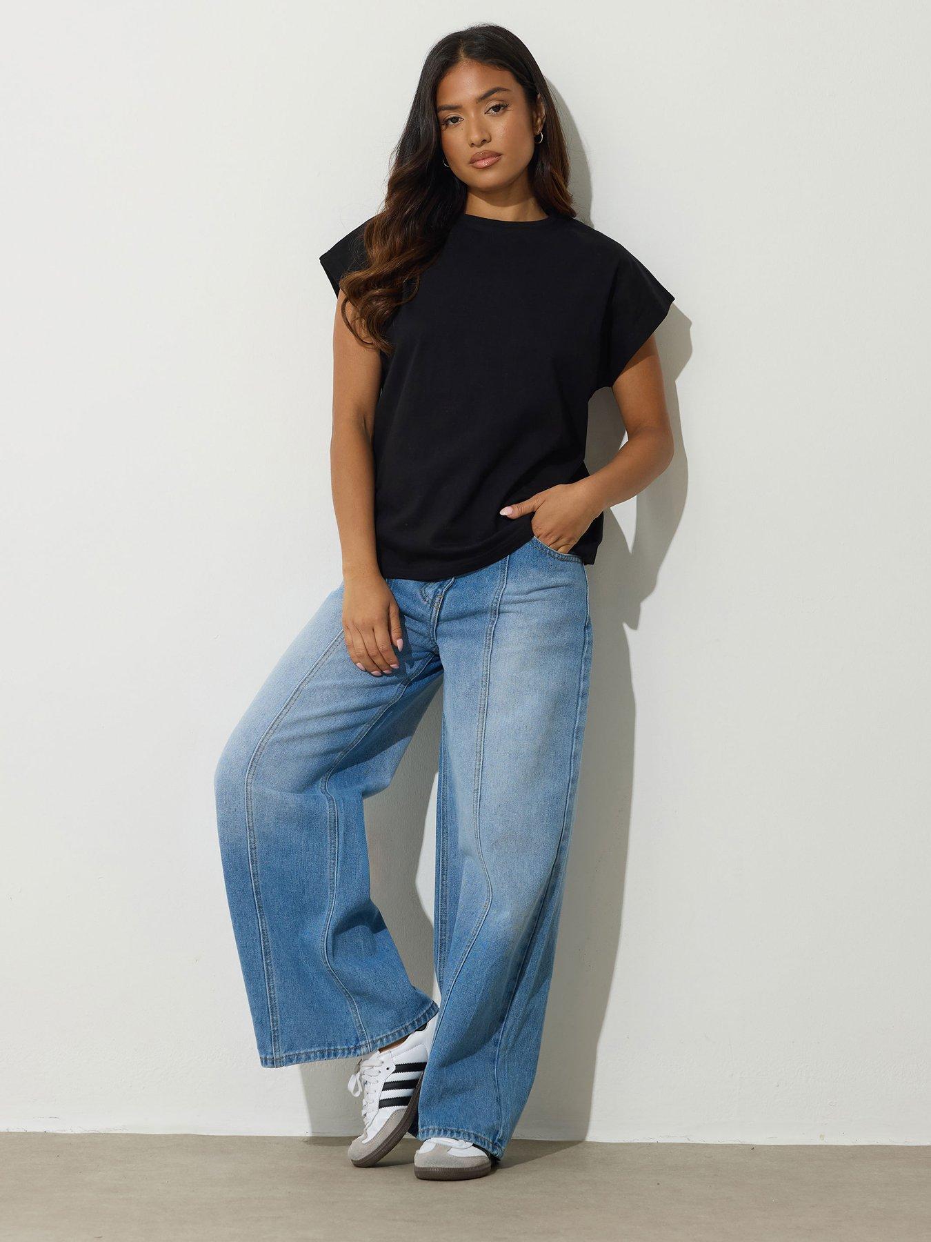 Image 3 of 4 of PixieGirl Petite 2 Pack Grown On Short Sleeve T-Shirt - Black/White