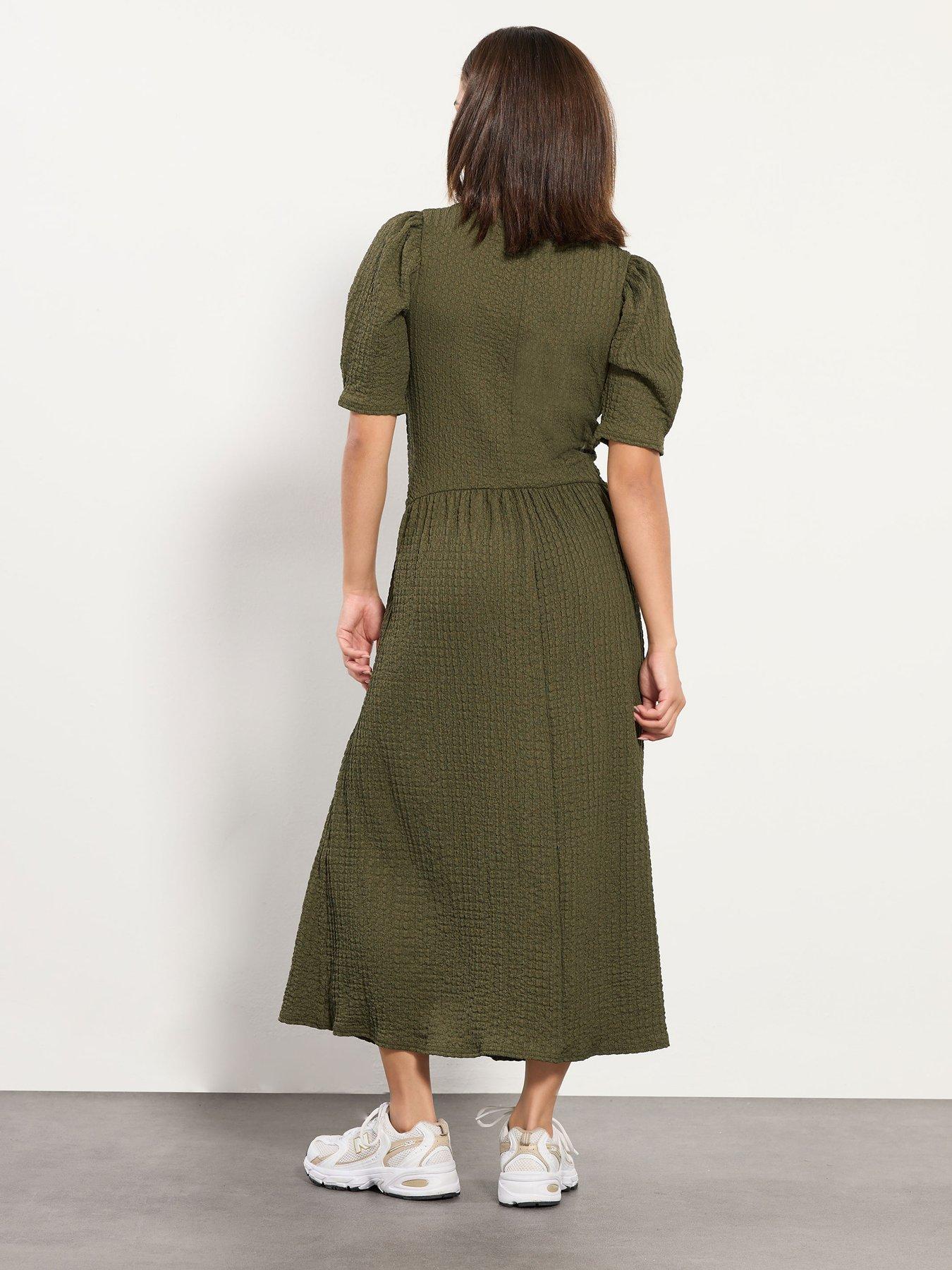 pixiegirl-petite-textured-midi-dress-greenstillFront