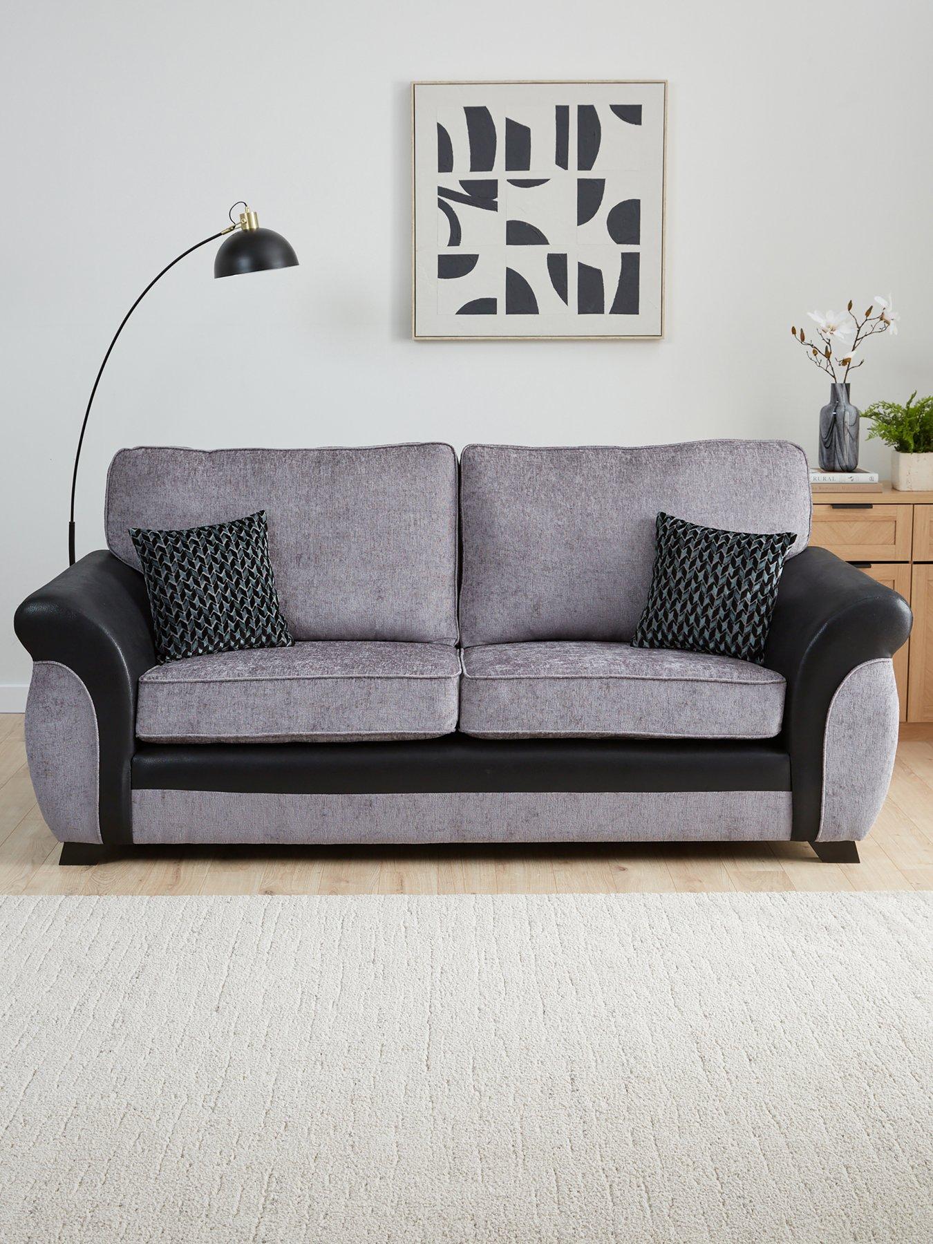 The Very Collection Narva Standard Fabric/Faux Leather 3 Seater Sofa - Made to Order in the UK
