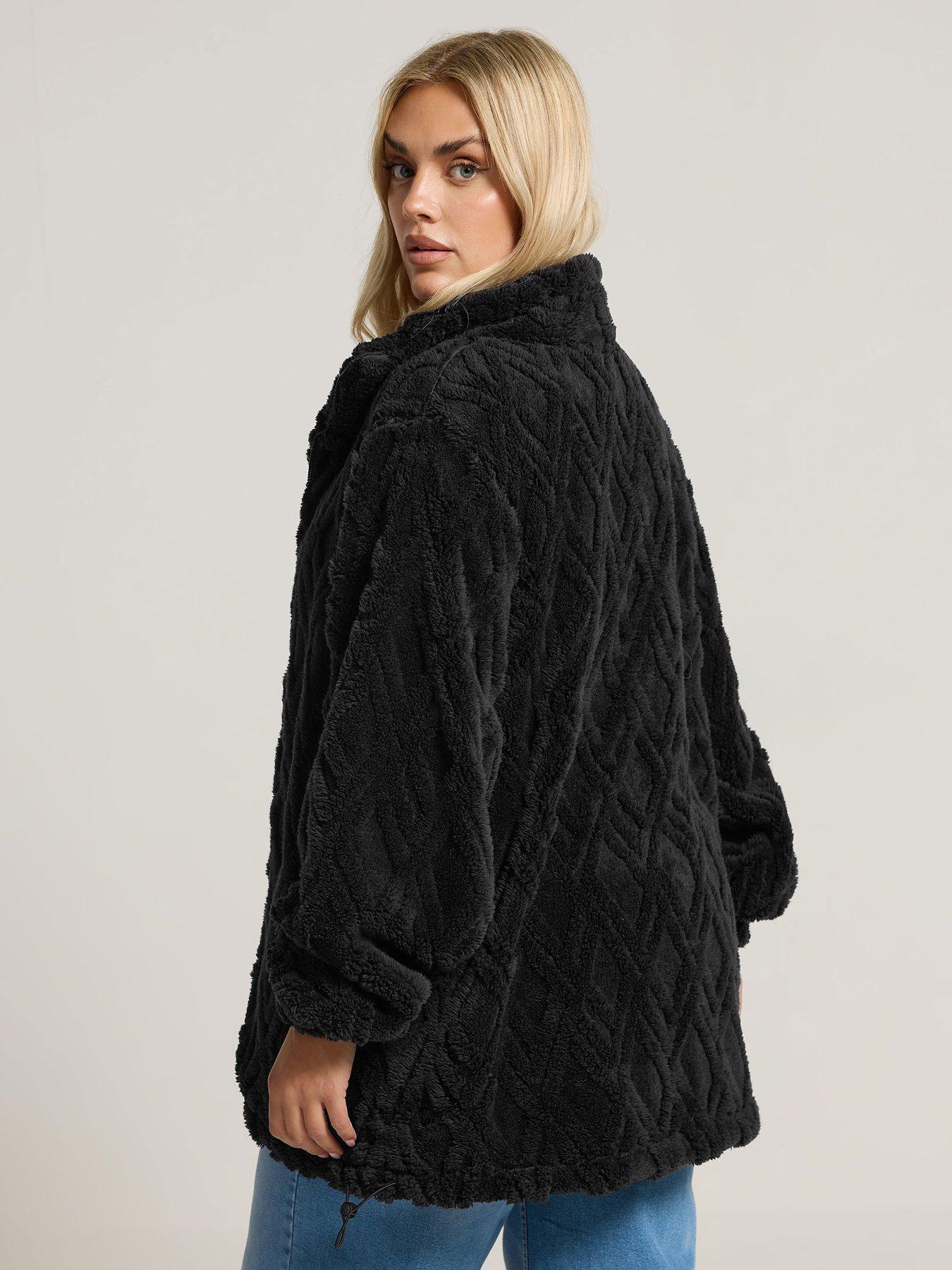 yours-curve-texture-zip-thru-fleece-blackstillFront