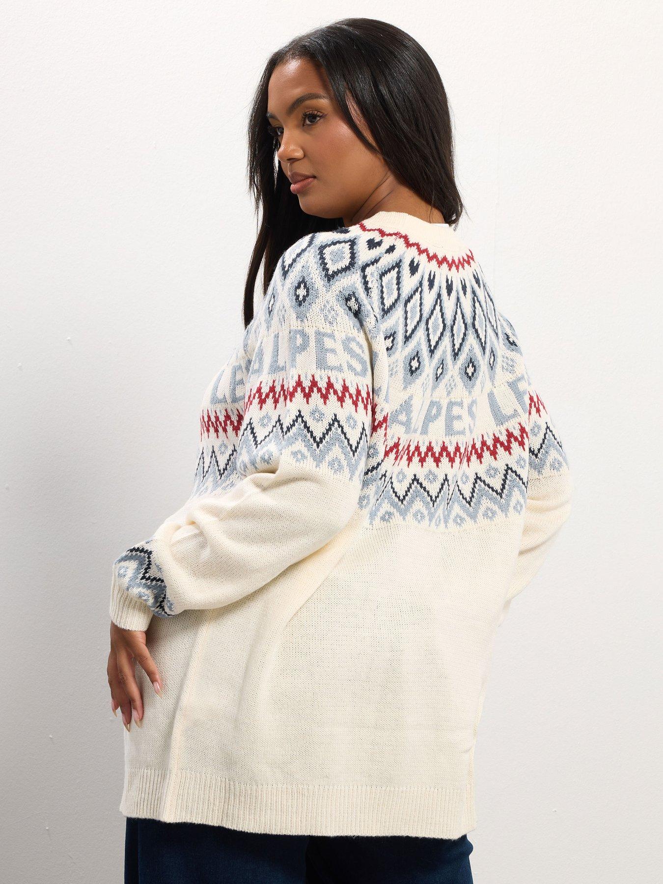 Image 2 of 4 of Yours Curve Fairisle Jumper - Ivory