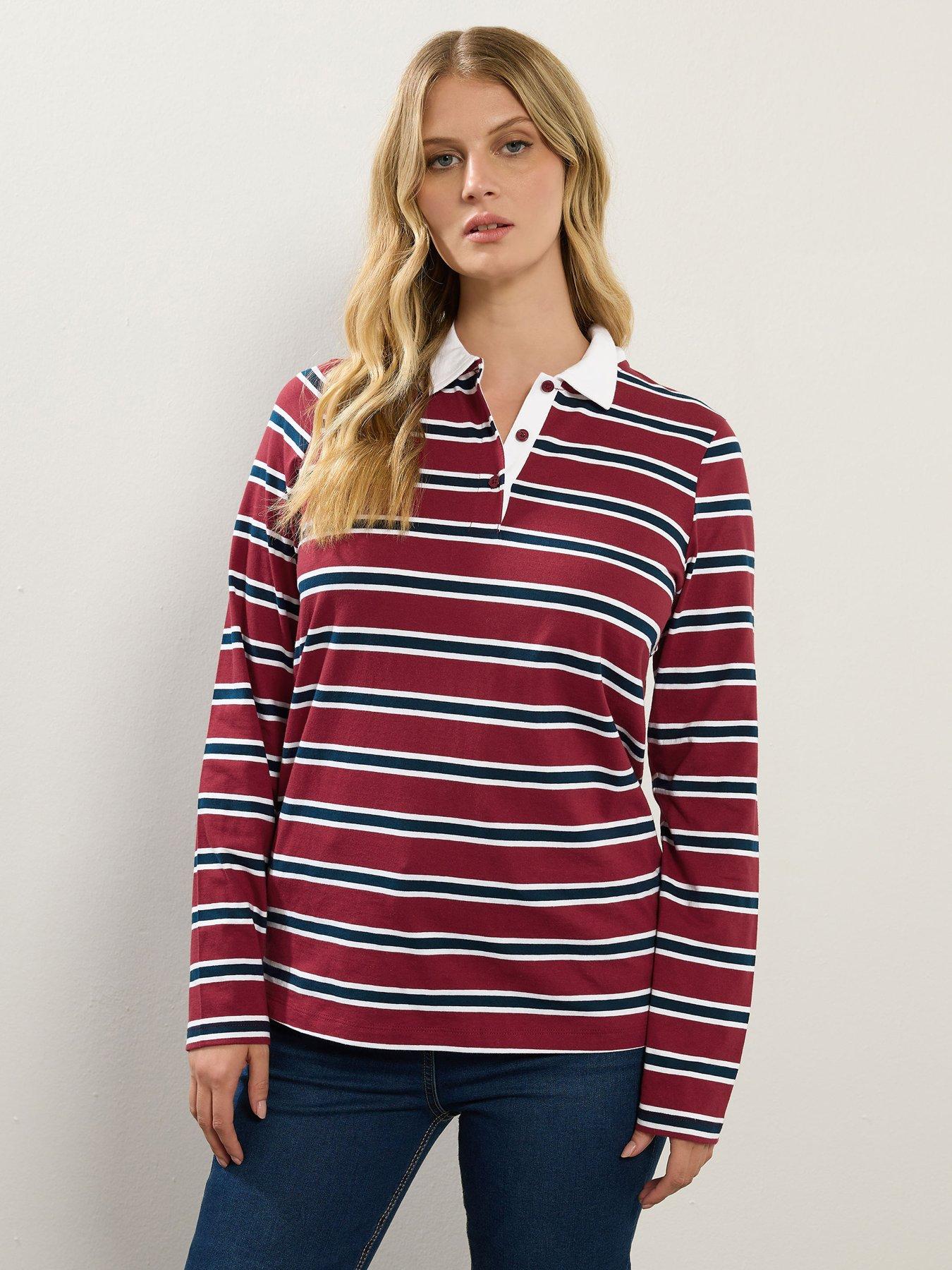 long-tall-sally-stripe-jersey-polo-top-red