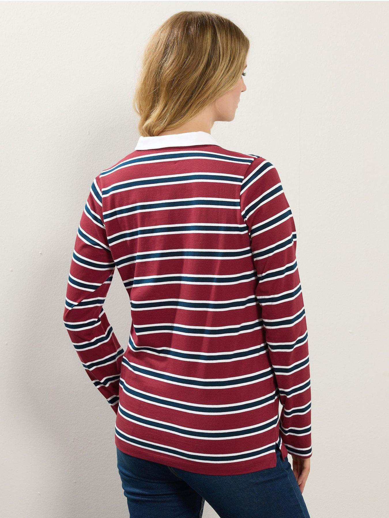 long-tall-sally-stripe-jersey-polo-top-redstillFront